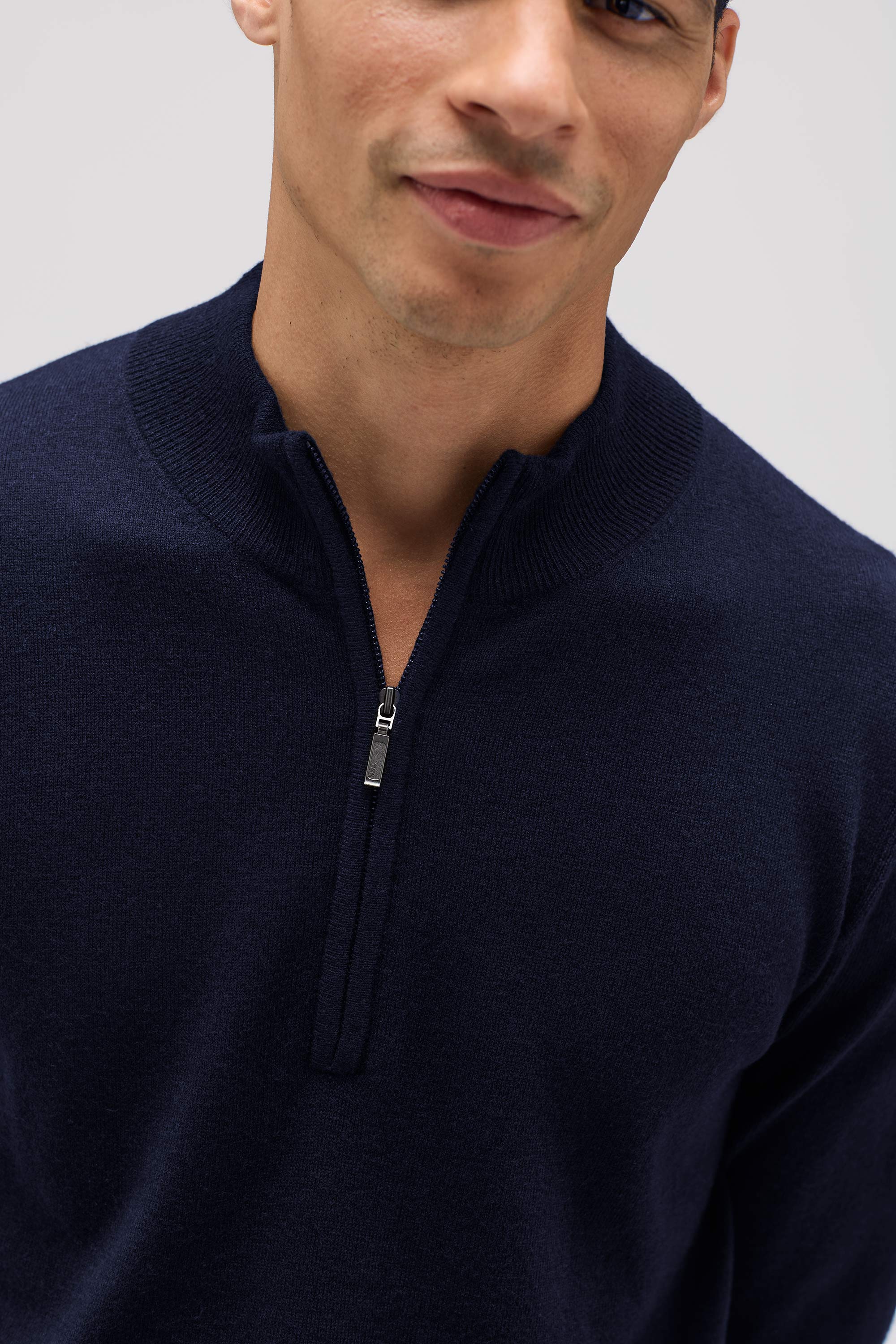 Men's Merino Cashmere Quarter Zip Jumper - Image 16