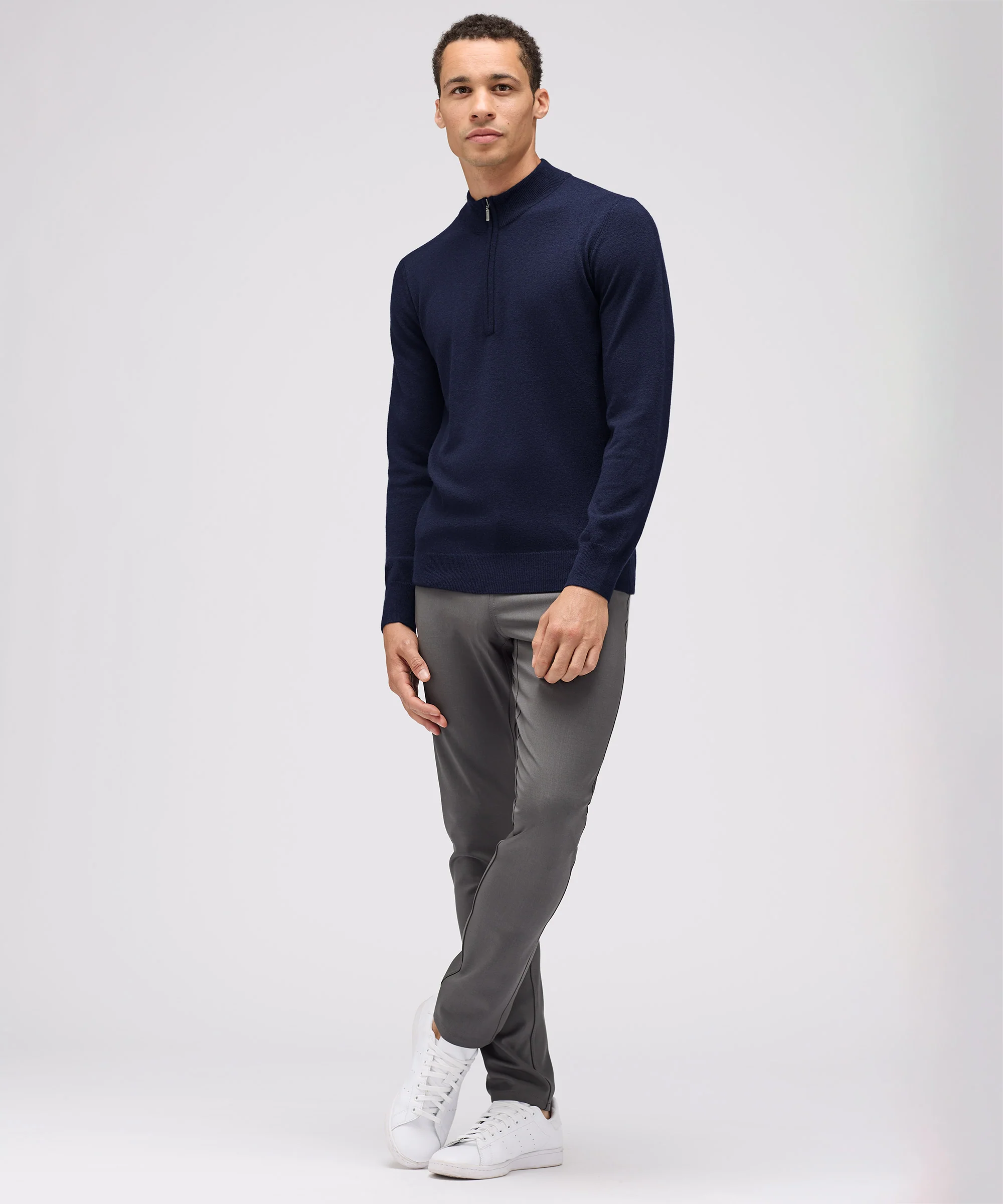 Men's Merino Cashmere Quarter Zip Jumper - Image 17
