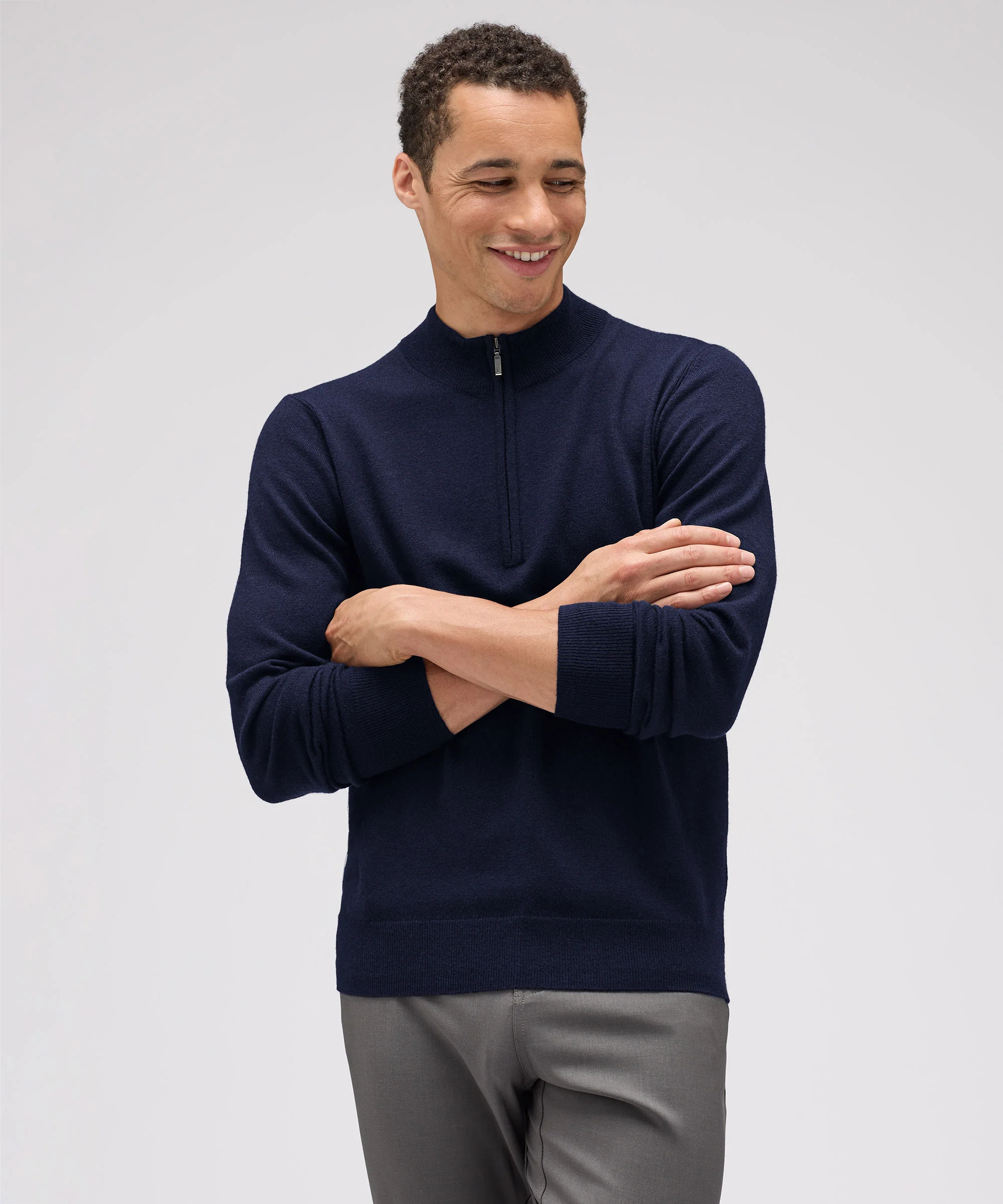 Men's Merino Cashmere Quarter Zip Jumper - Image 18