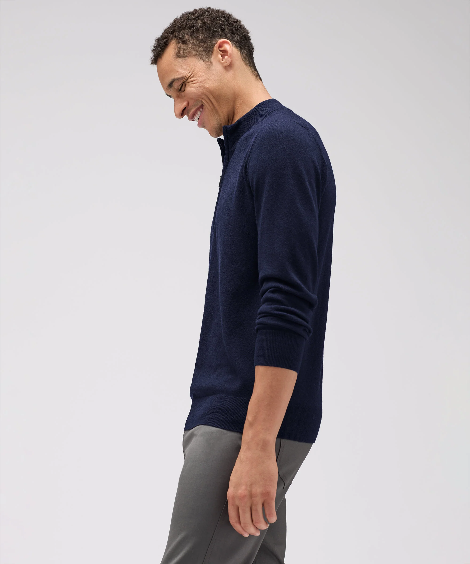 Men's Merino Cashmere Quarter Zip Jumper - Image 19