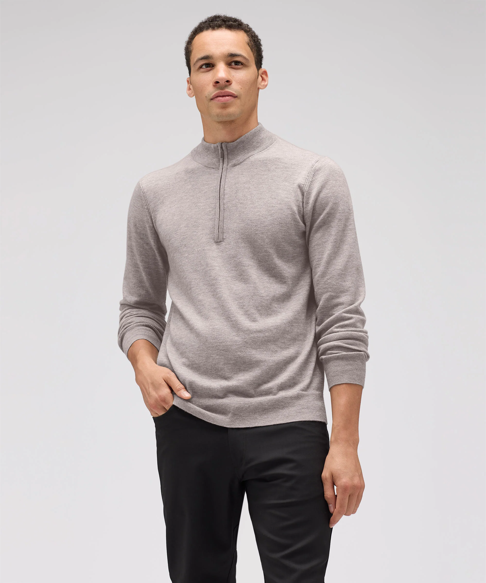 Men's Merino Cashmere Quarter Zip Jumper - Image 22
