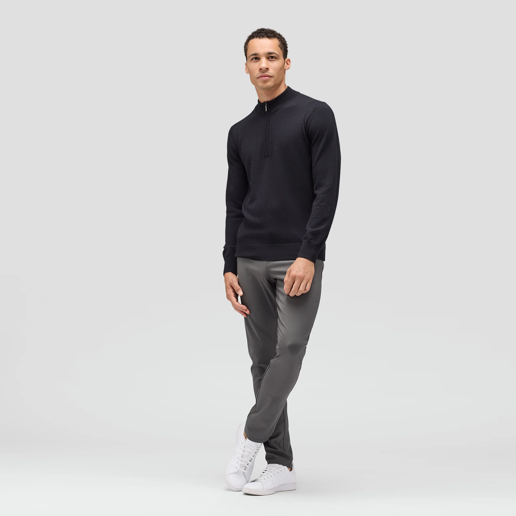 Men's Merino Cashmere Quarter Zip Jumper - Image 5