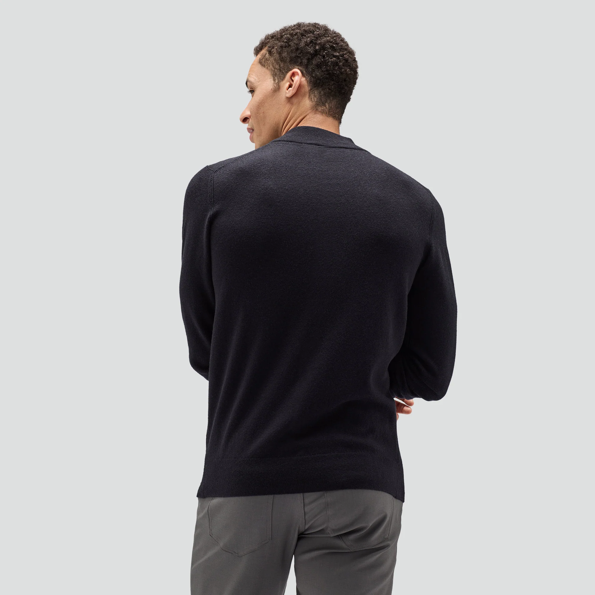 Men's Merino Cashmere Quarter Zip Jumper - Image 6