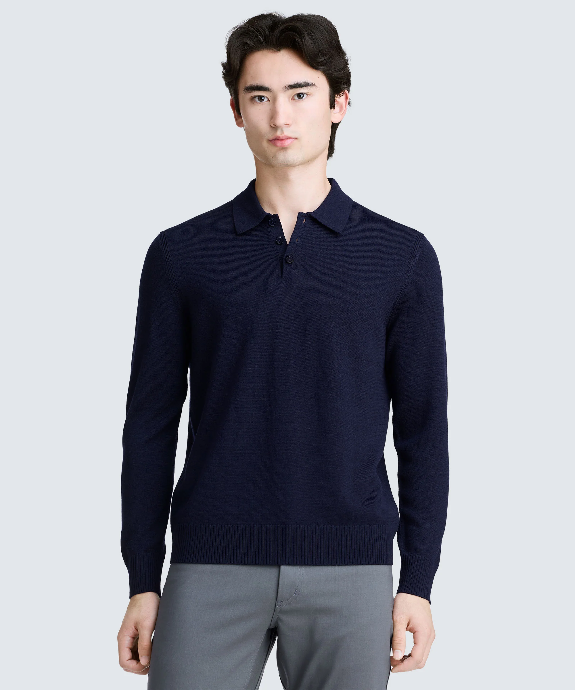Men's Merino Knit Long Sleeve Polo - Image 14