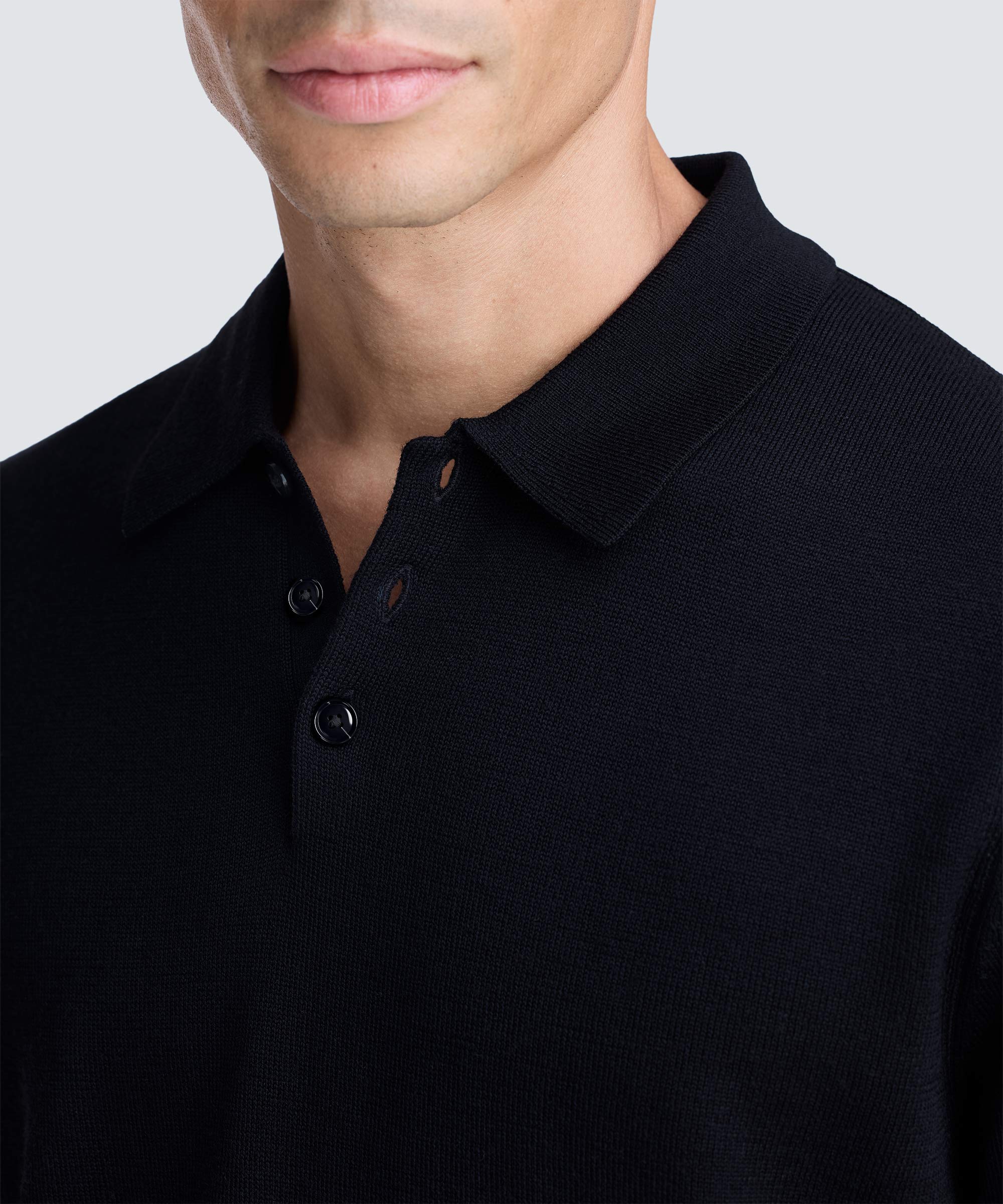 Men's Merino Knit Long Sleeve Polo - Image 3