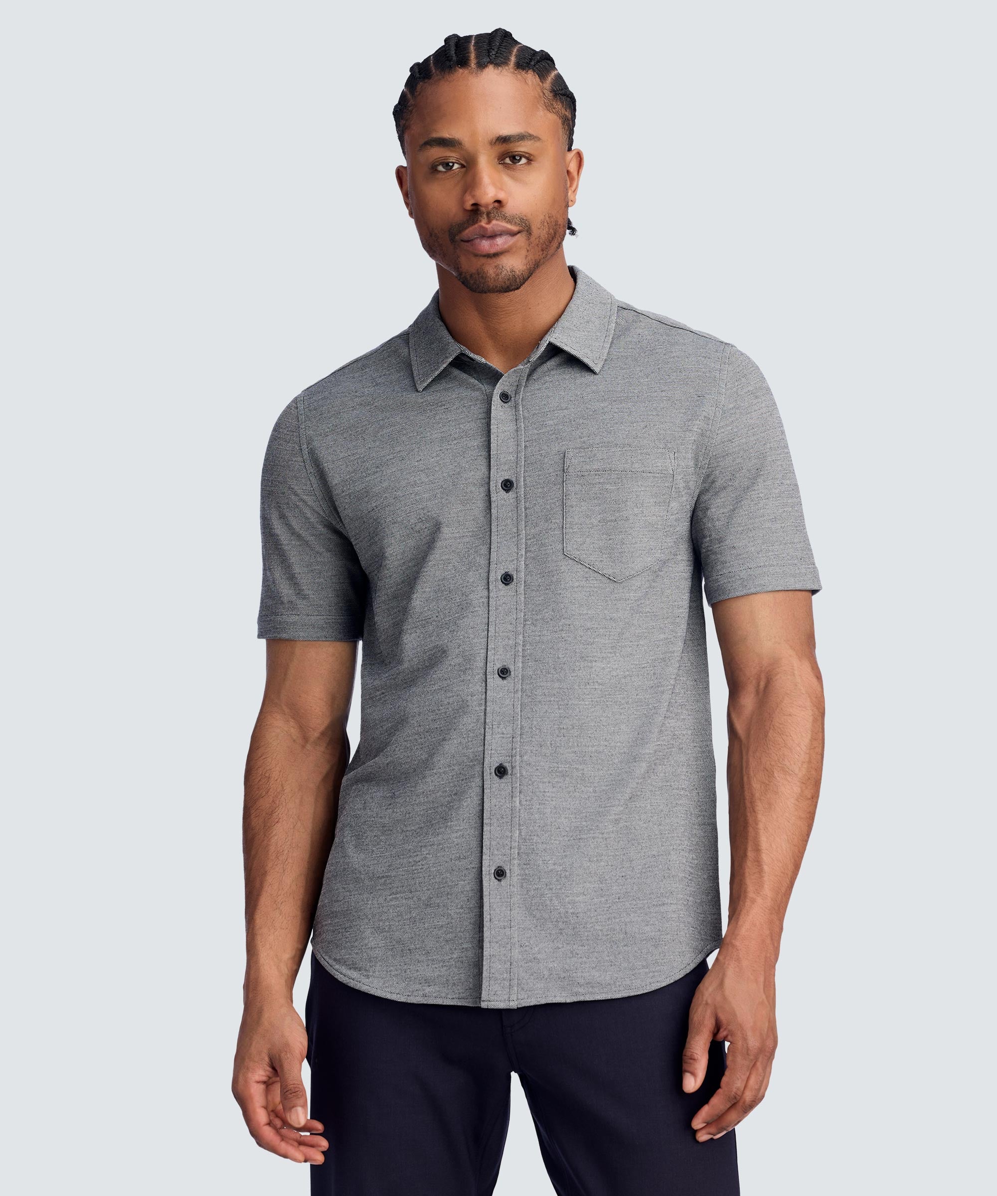 Men's Relaxed Short Sleeve Merino Button-Up - Image 12