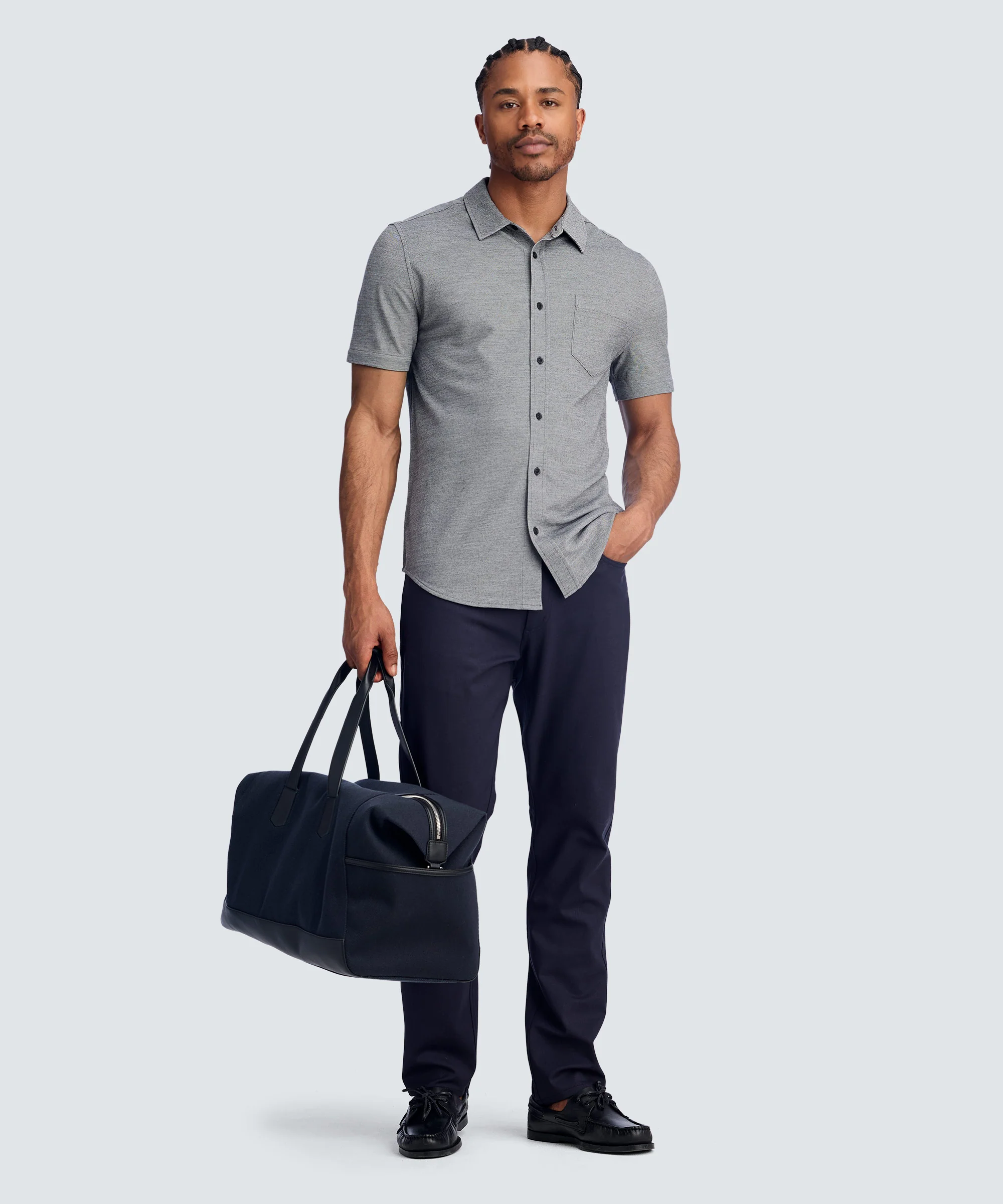Men's Relaxed Short Sleeve Merino Button-Up - Image 13