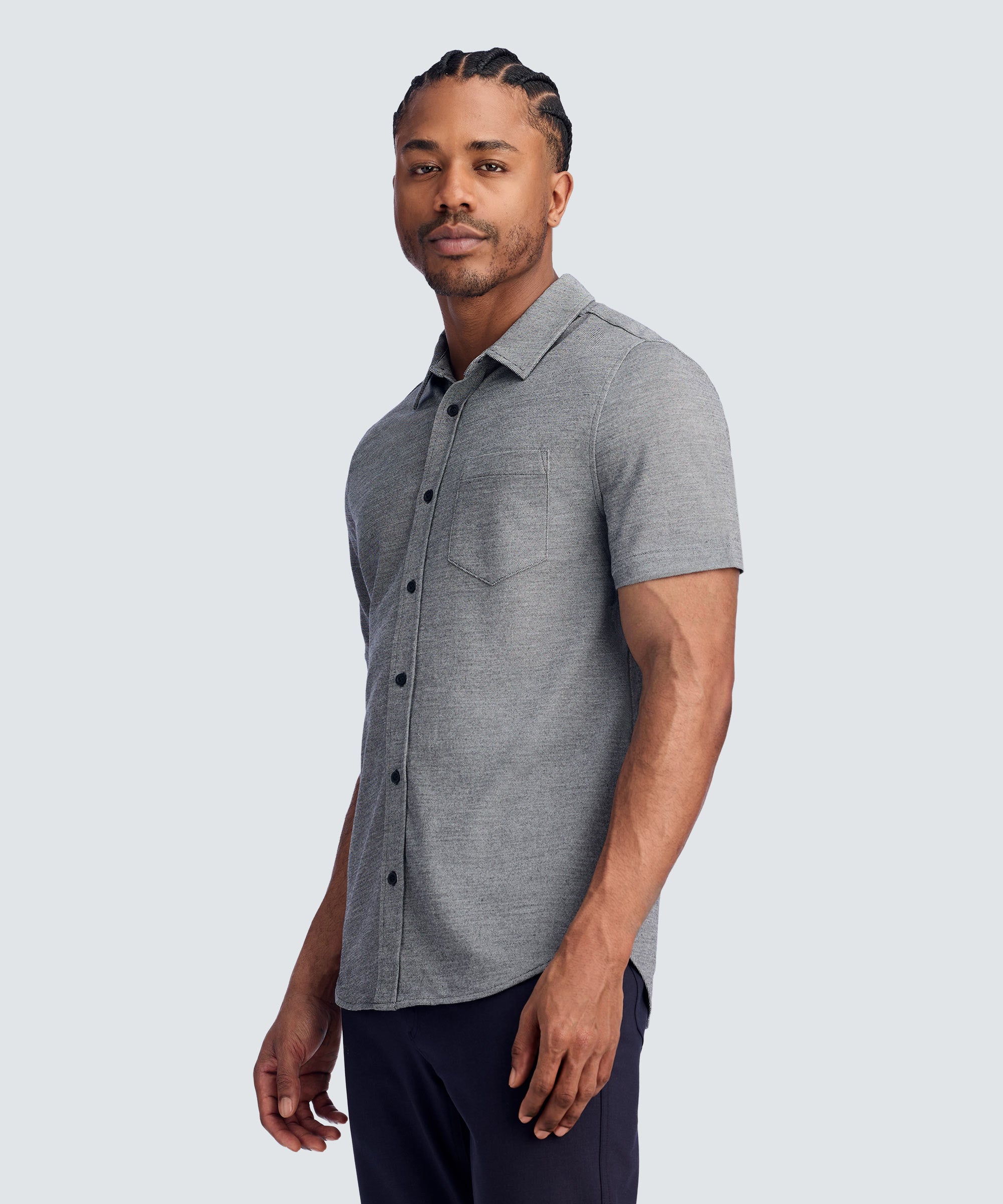 Men's Relaxed Short Sleeve Merino Button-Up - Image 14