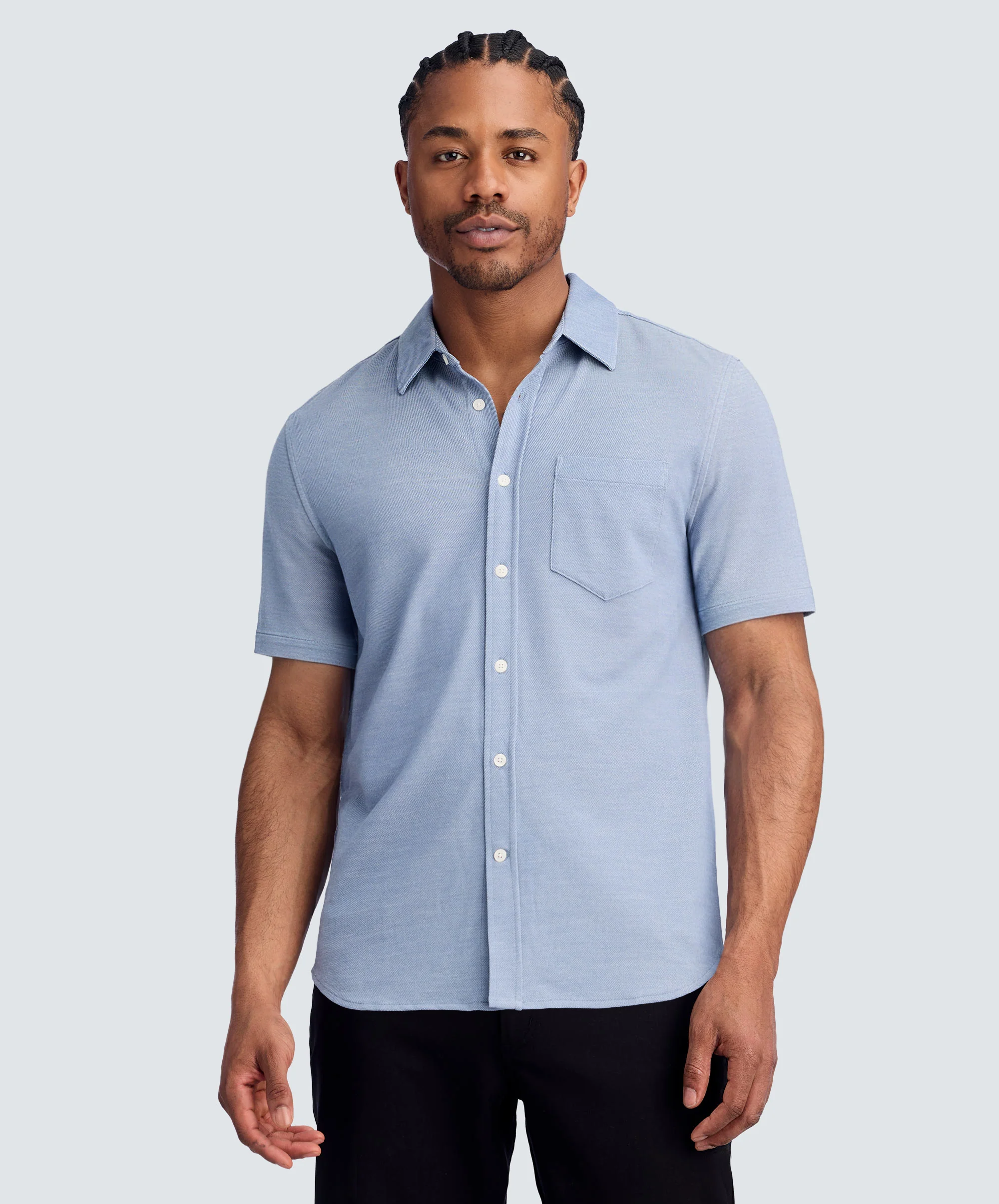 Men's Relaxed Short Sleeve Merino Button-Up - Image 6