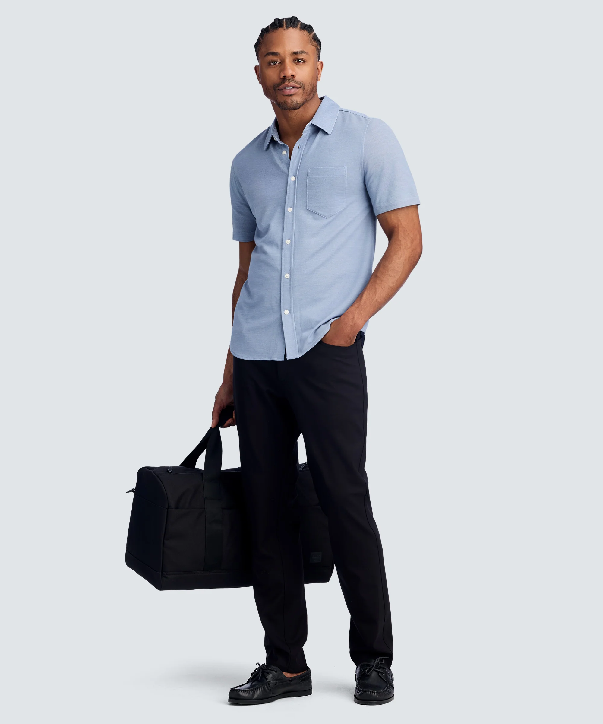 Men's Relaxed Short Sleeve Merino Button-Up - Image 7