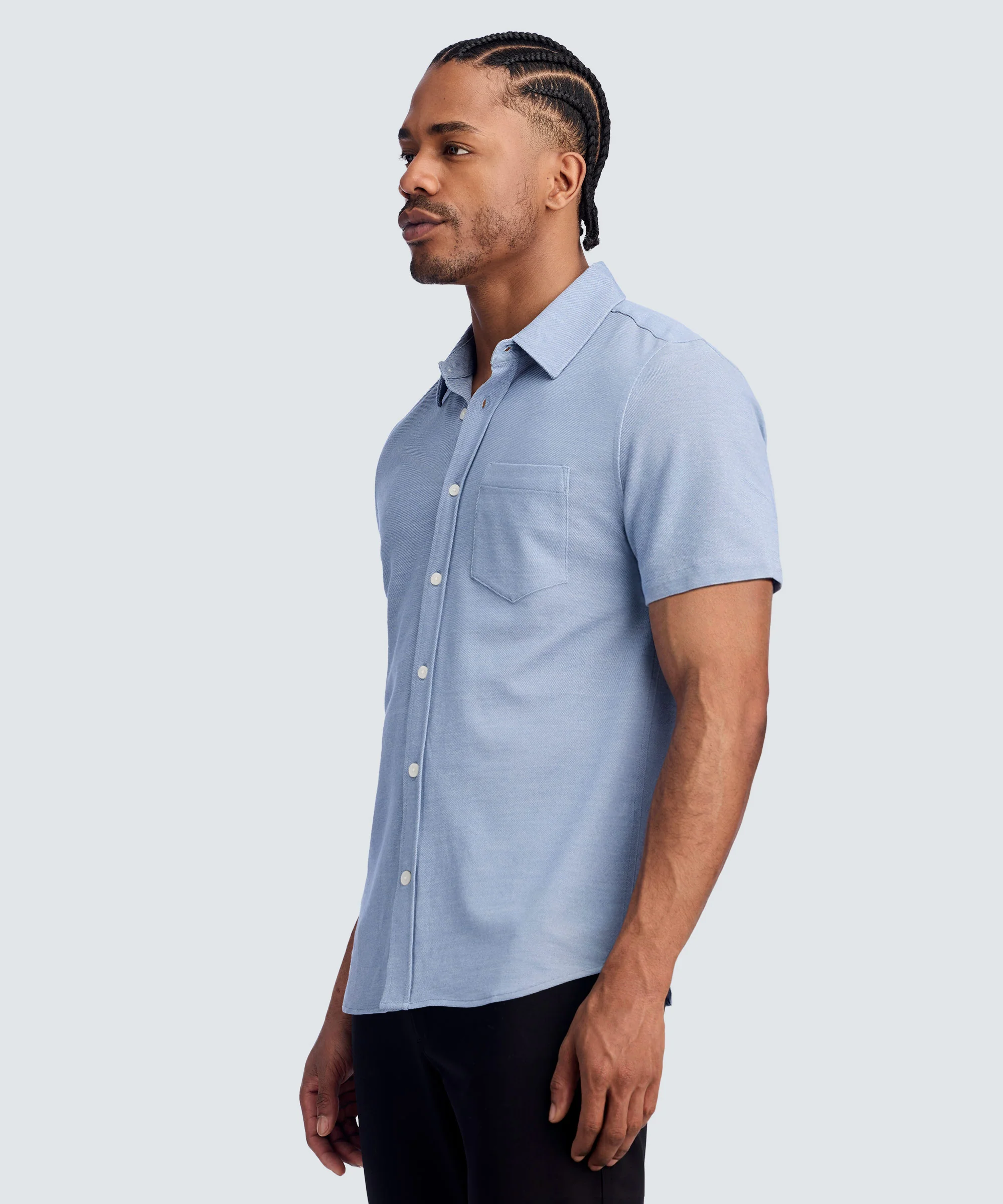 Men's Relaxed Short Sleeve Merino Button-Up - Image 9