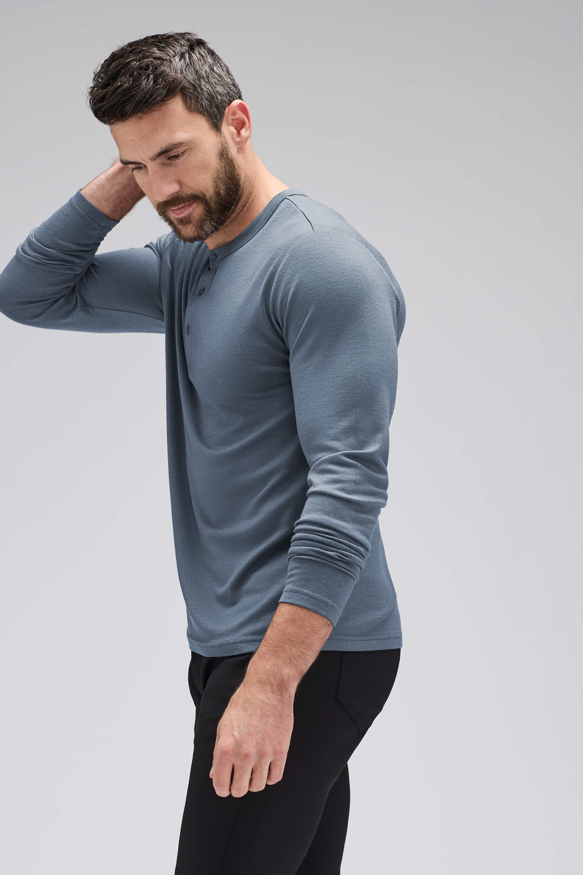 Men's Long Sleeve Merino Henley - Image 18