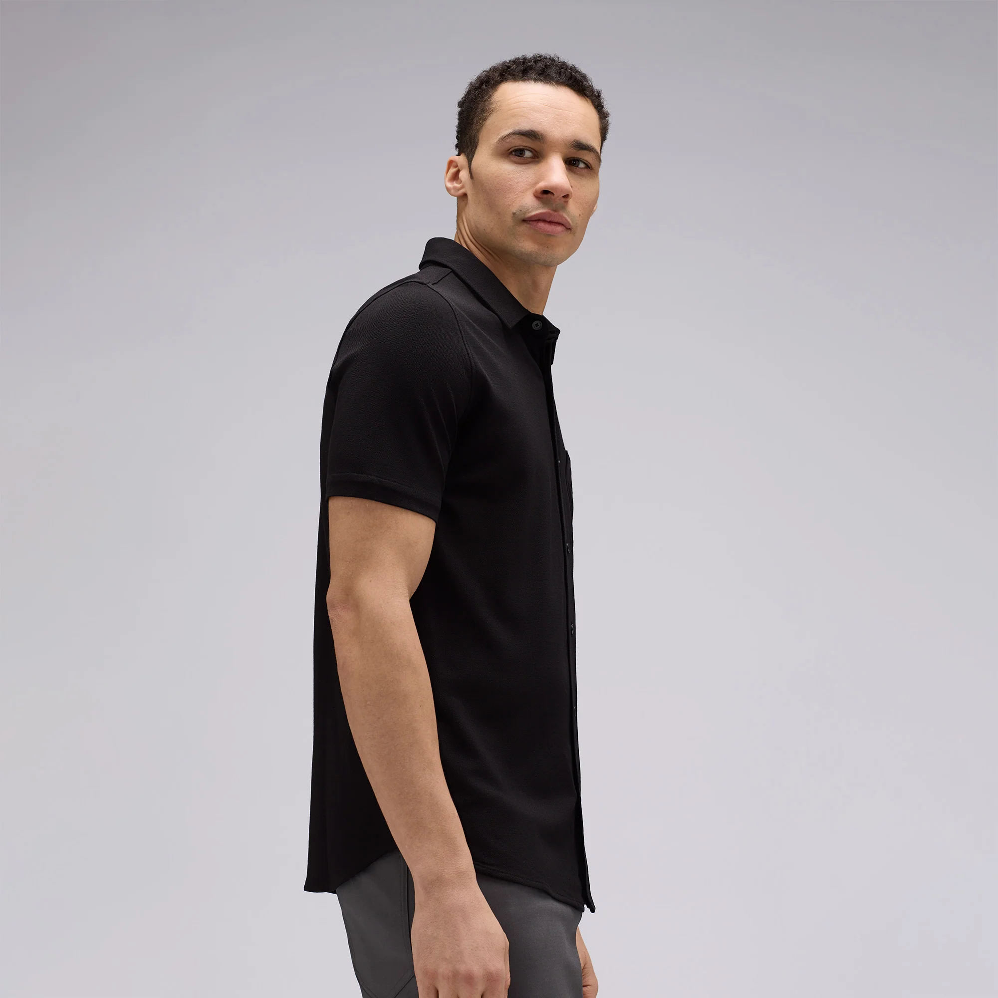 Men's Short Sleeve Merino Button-Up - Image 4