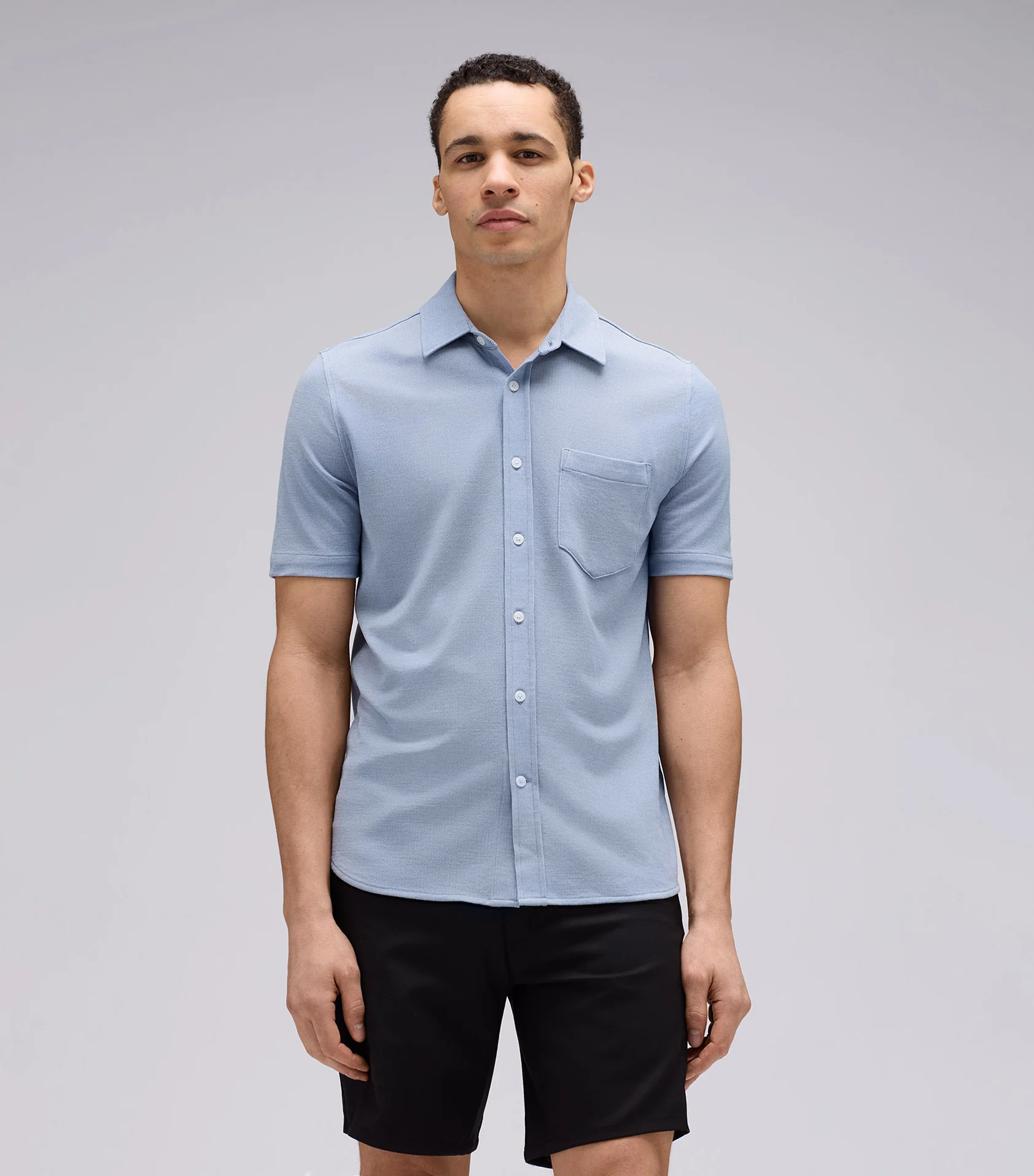 Men's Short Sleeve Merino Button-Up - Image 8