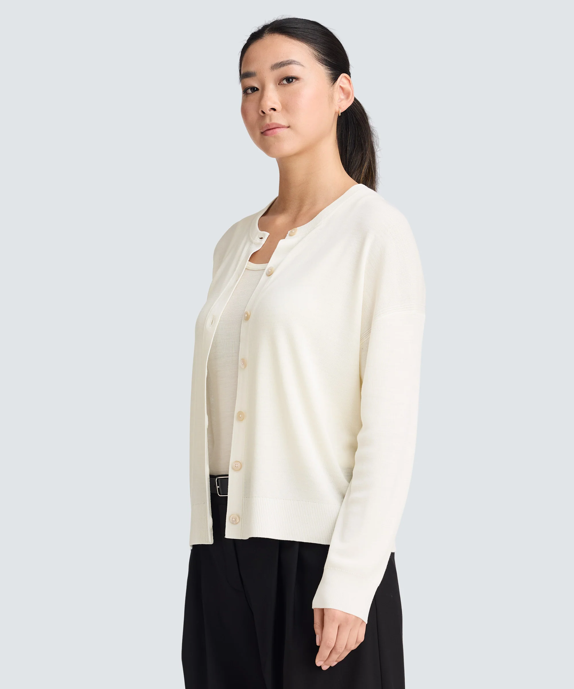 Women's Fine Knit Merino Cardigan - Image 10