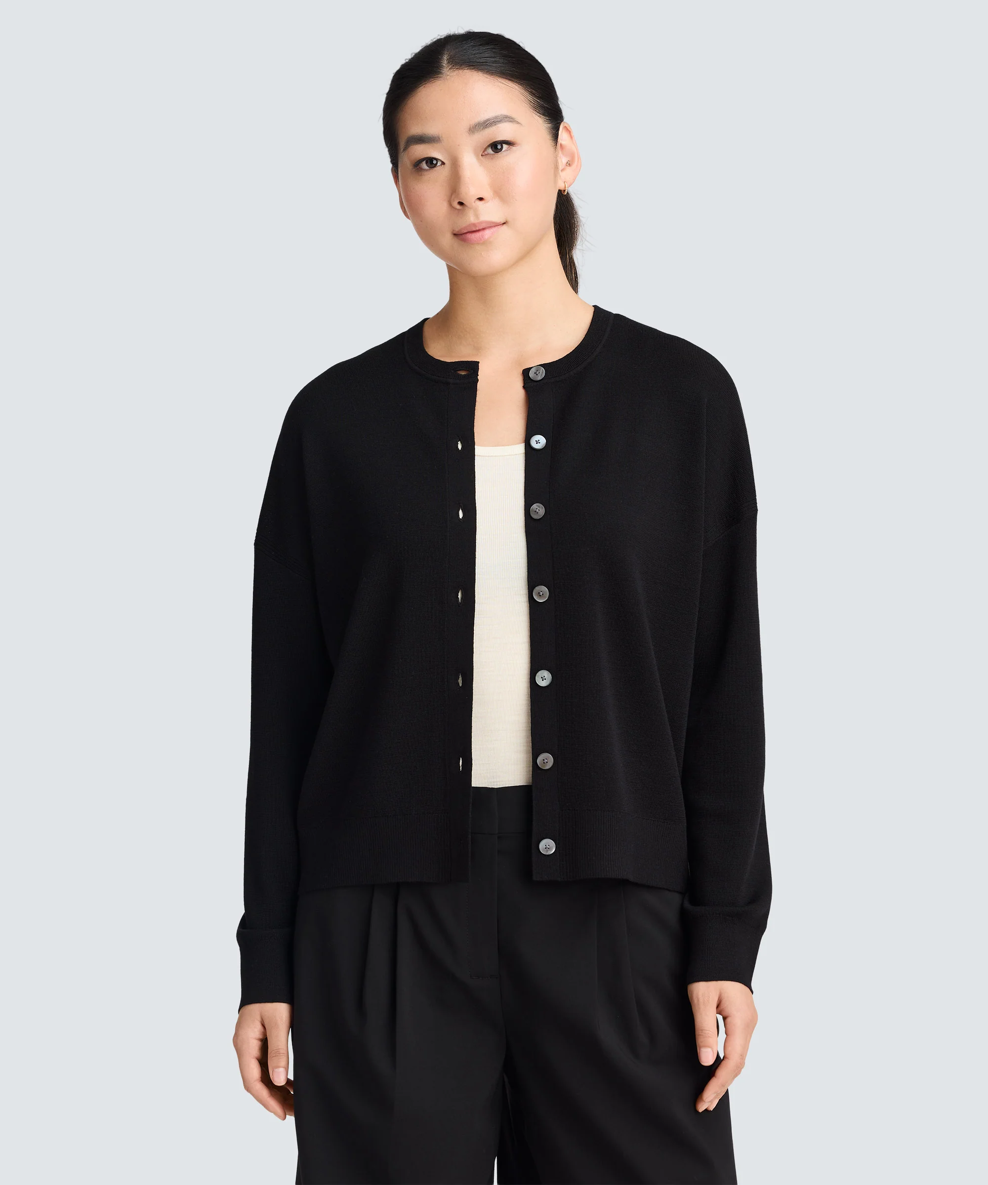 Women's Fine Knit Merino Cardigan - Image 13