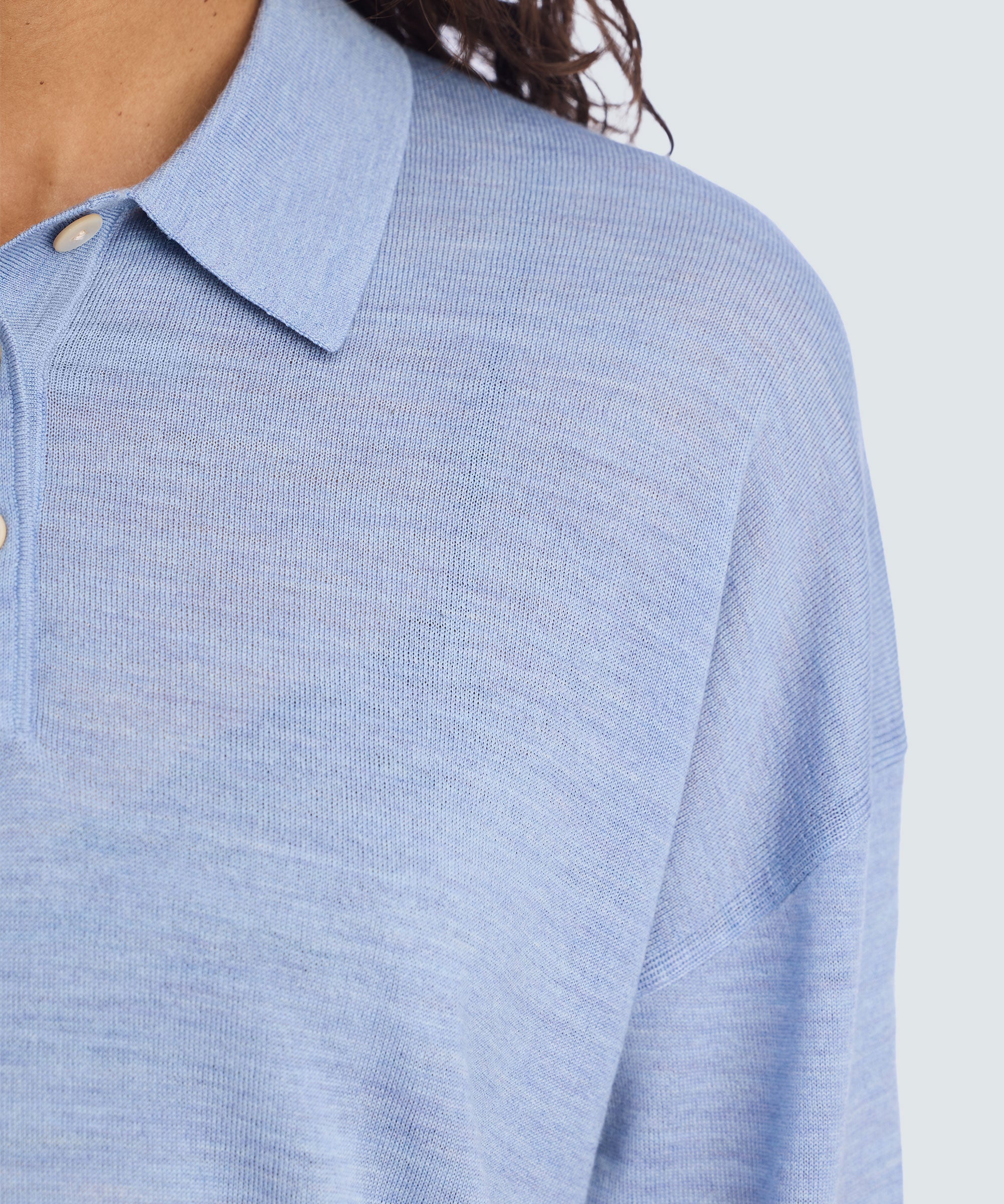 Women’s Long Sleeve Fine Knit Polo - Image 10