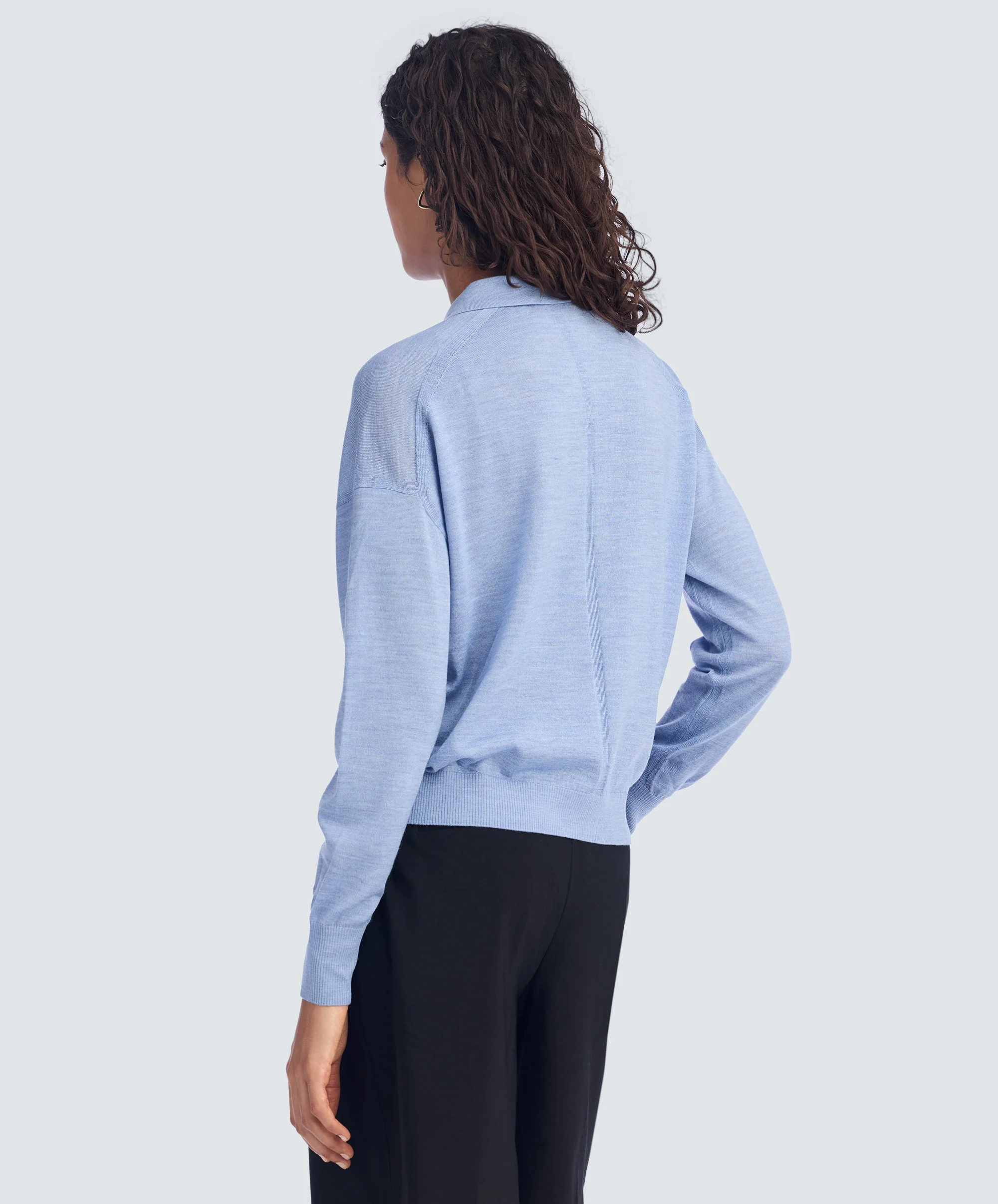 Women’s Long Sleeve Fine Knit Polo - Image 11