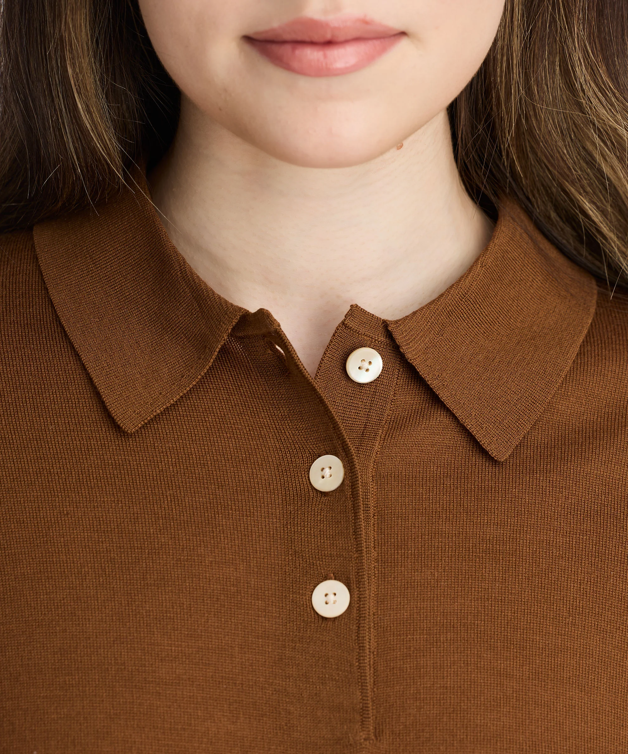 Women’s Long Sleeve Fine Knit Polo - Image 15