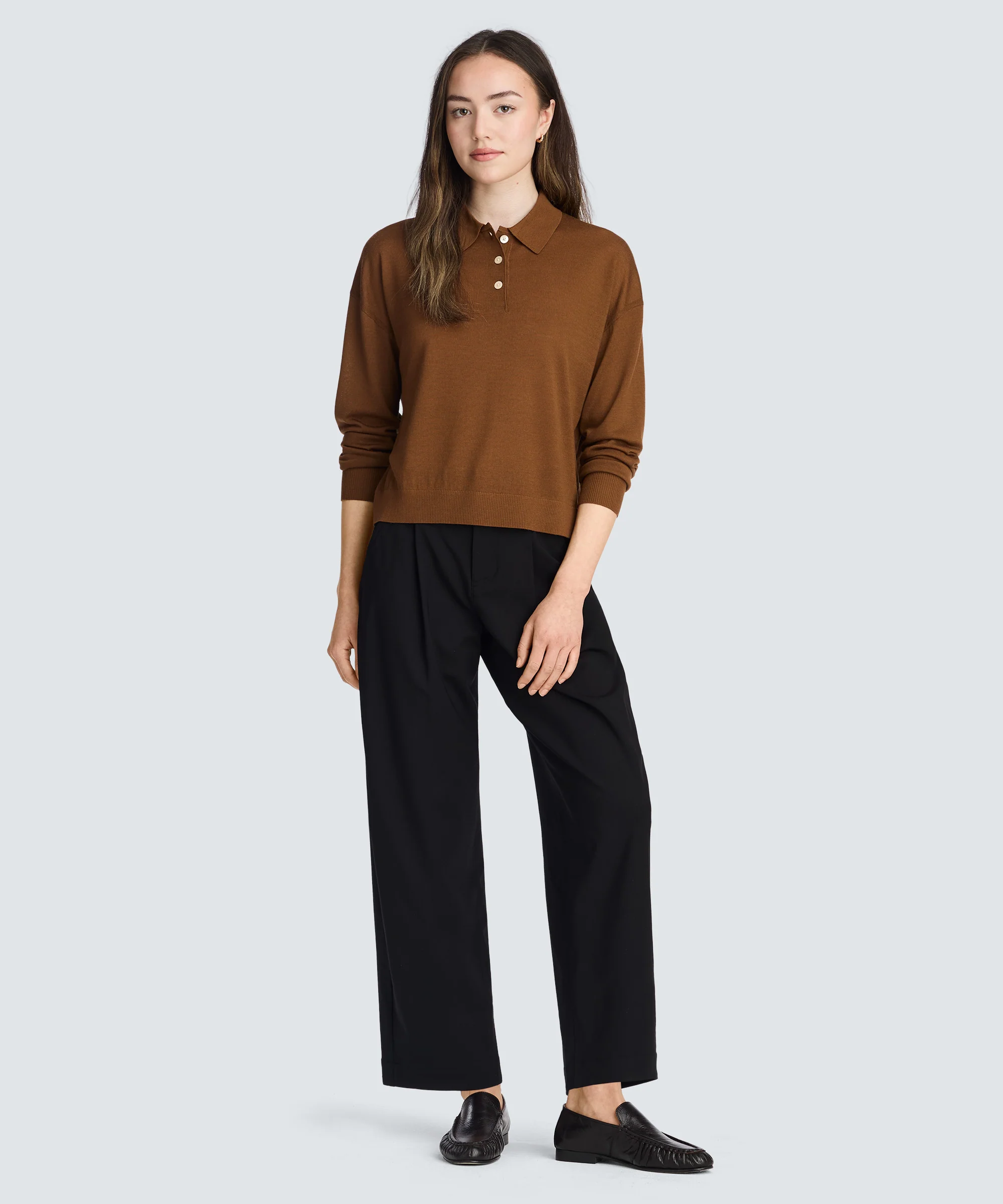 Women’s Long Sleeve Fine Knit Polo - Image 16
