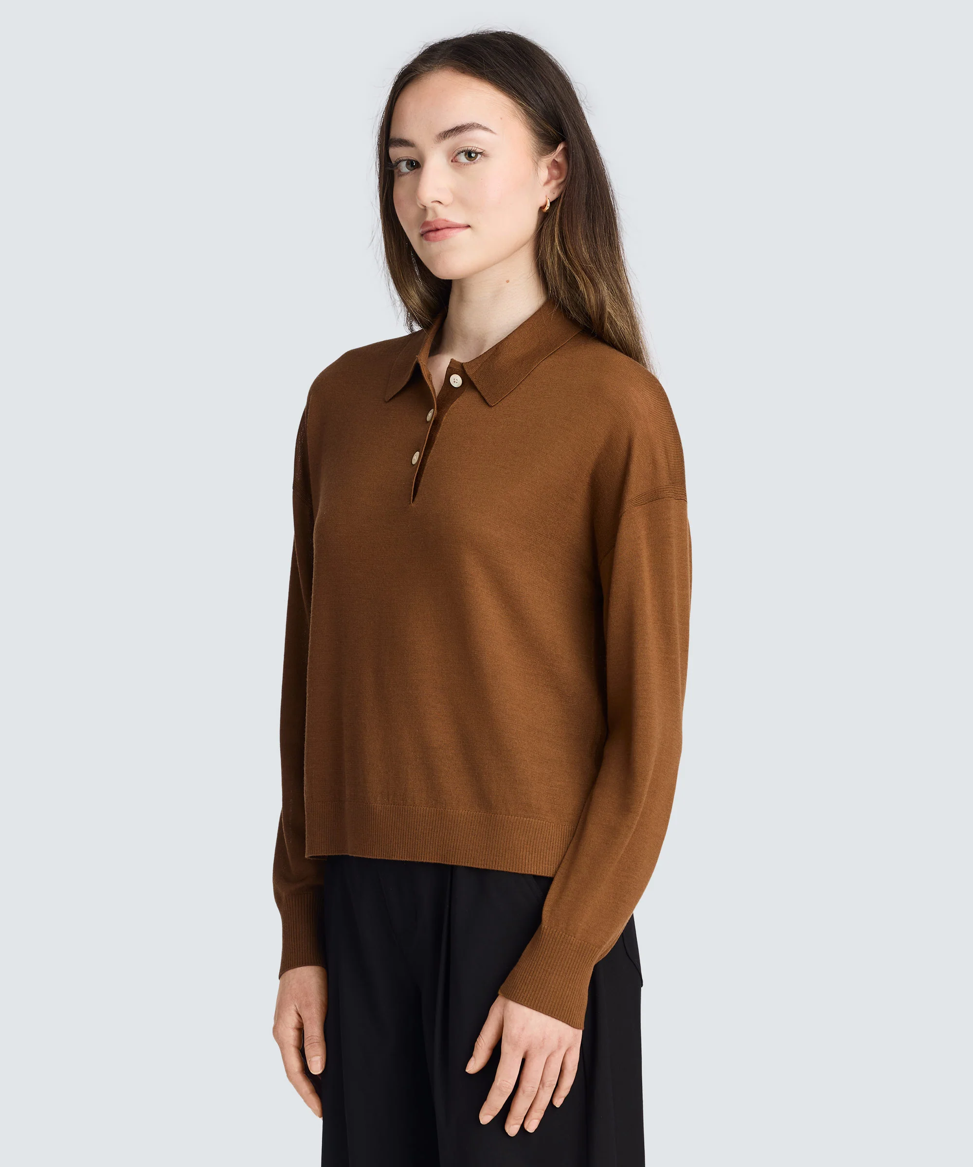 Women’s Long Sleeve Fine Knit Polo - Image 17