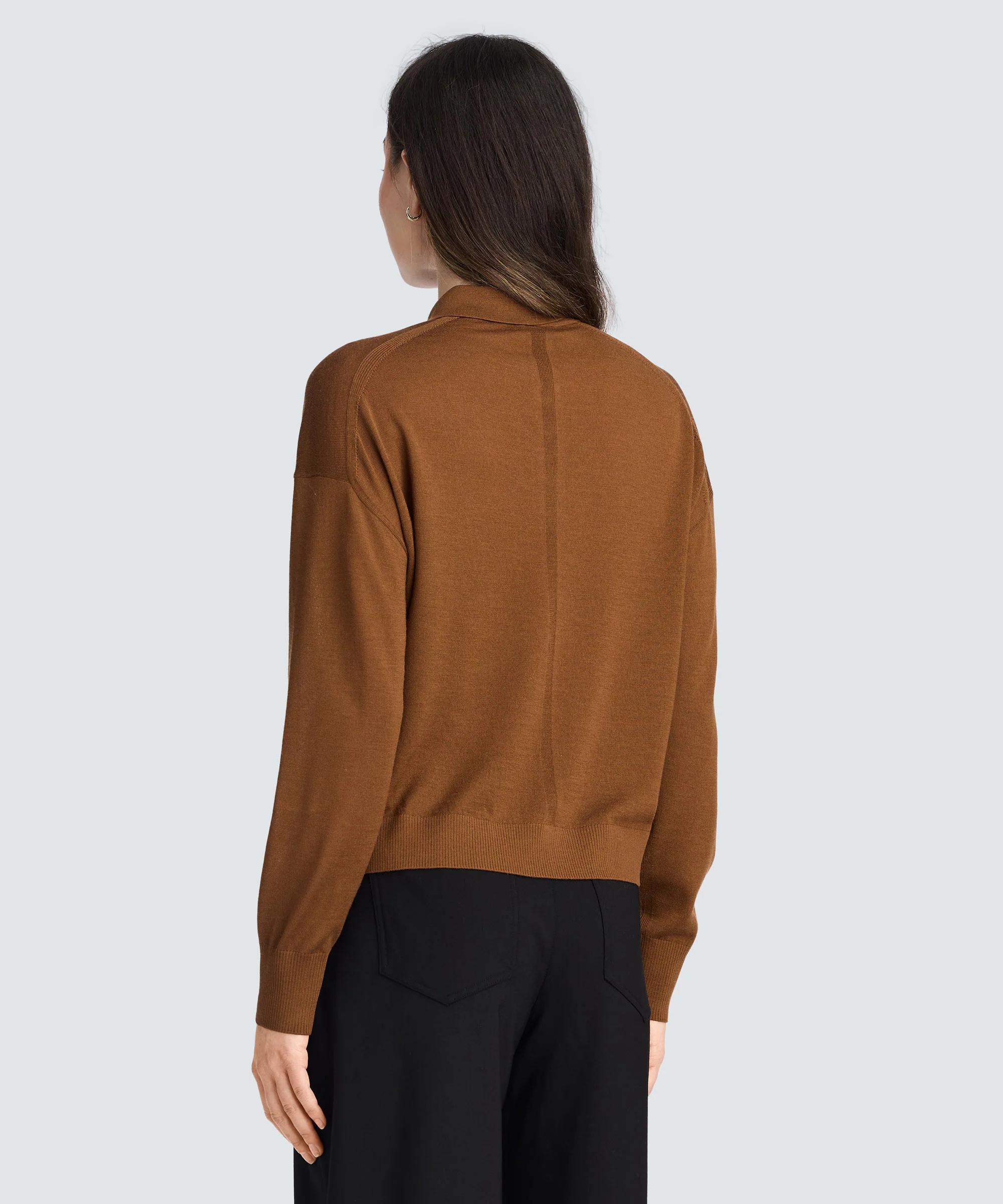 Women’s Long Sleeve Fine Knit Polo - Image 18