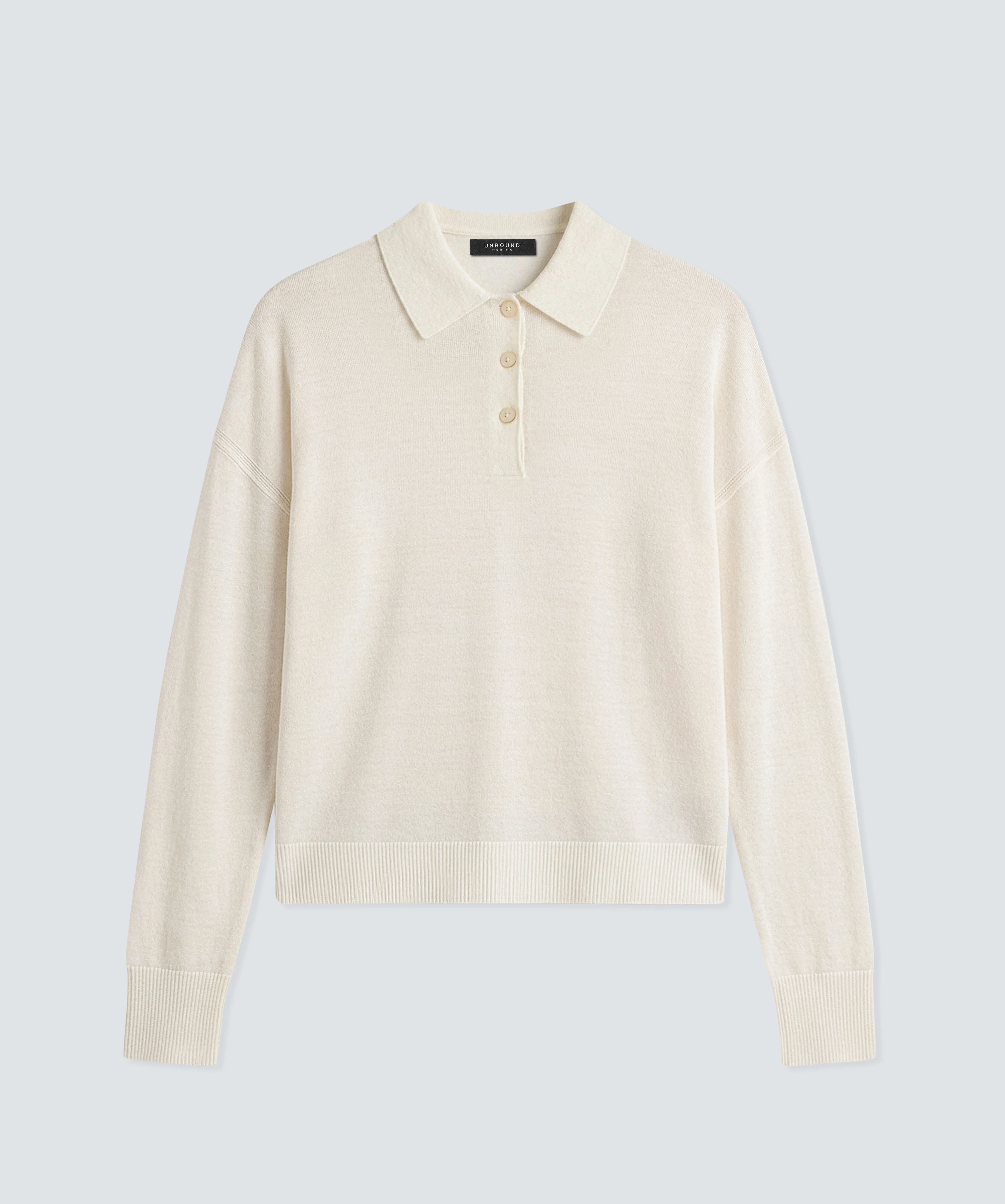 Women’s Long Sleeve Fine Knit Polo - Image 6