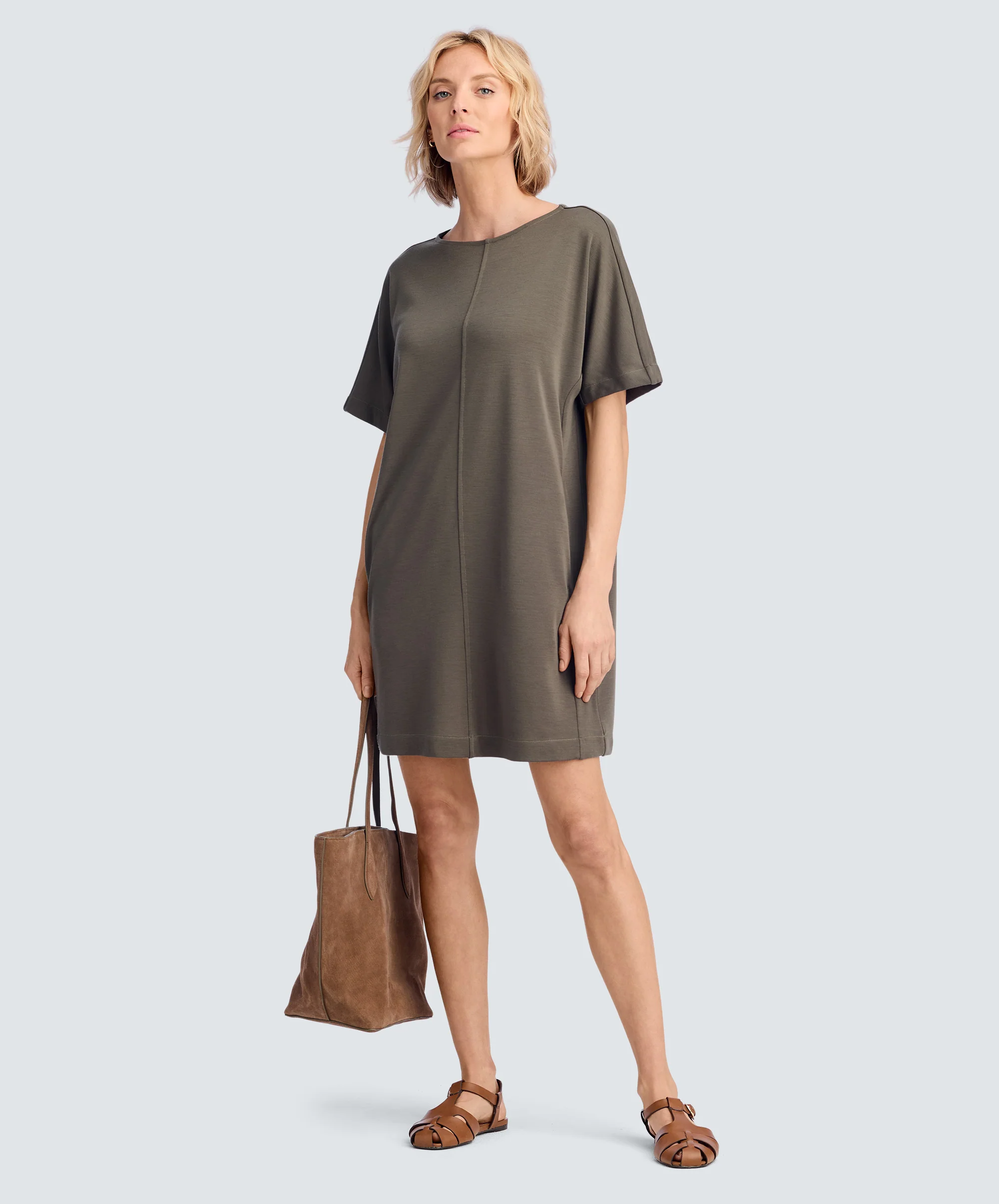 Women's Merino Boatneck T-Shirt Dress - Image 3