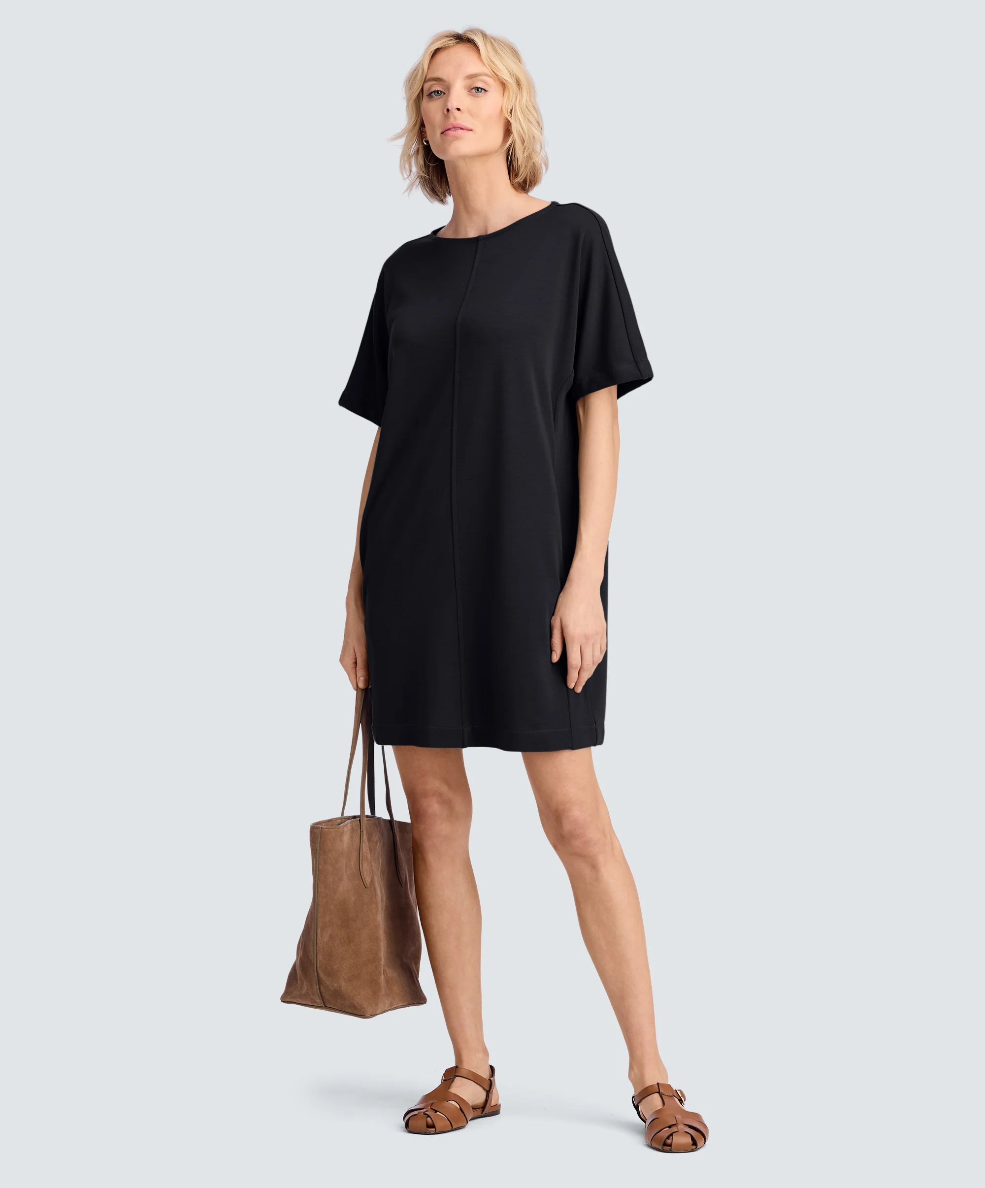 Women's Merino Boatneck T-Shirt Dress - Image 9