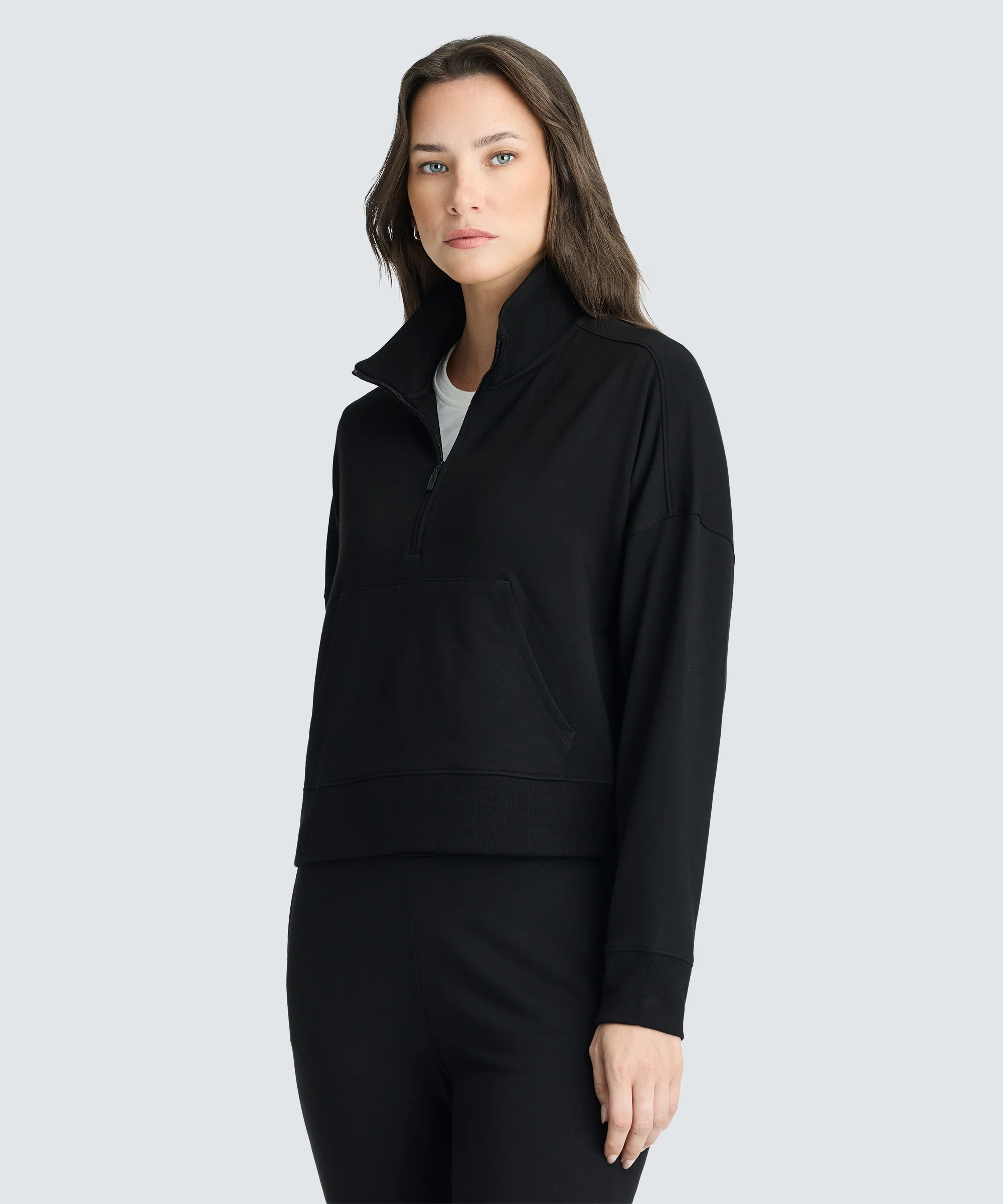 Women's Merino Cropped Quarter Zip - Image 10