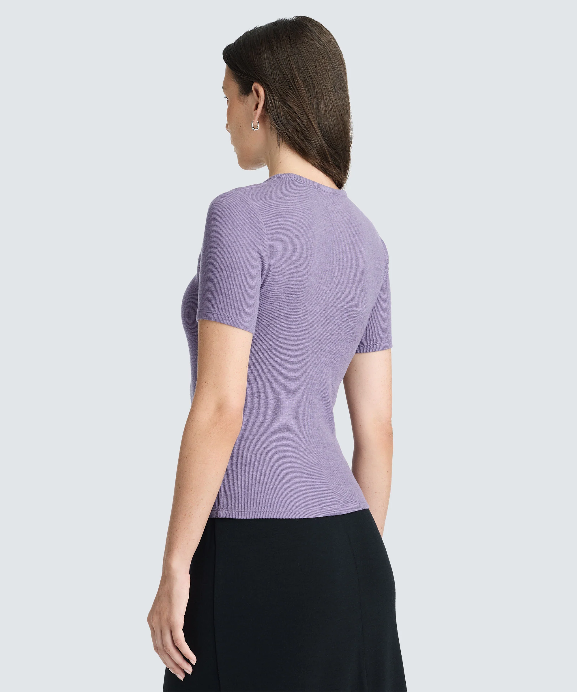 Women's Rib Fitted Crew Neck T-Shirt - Image 11