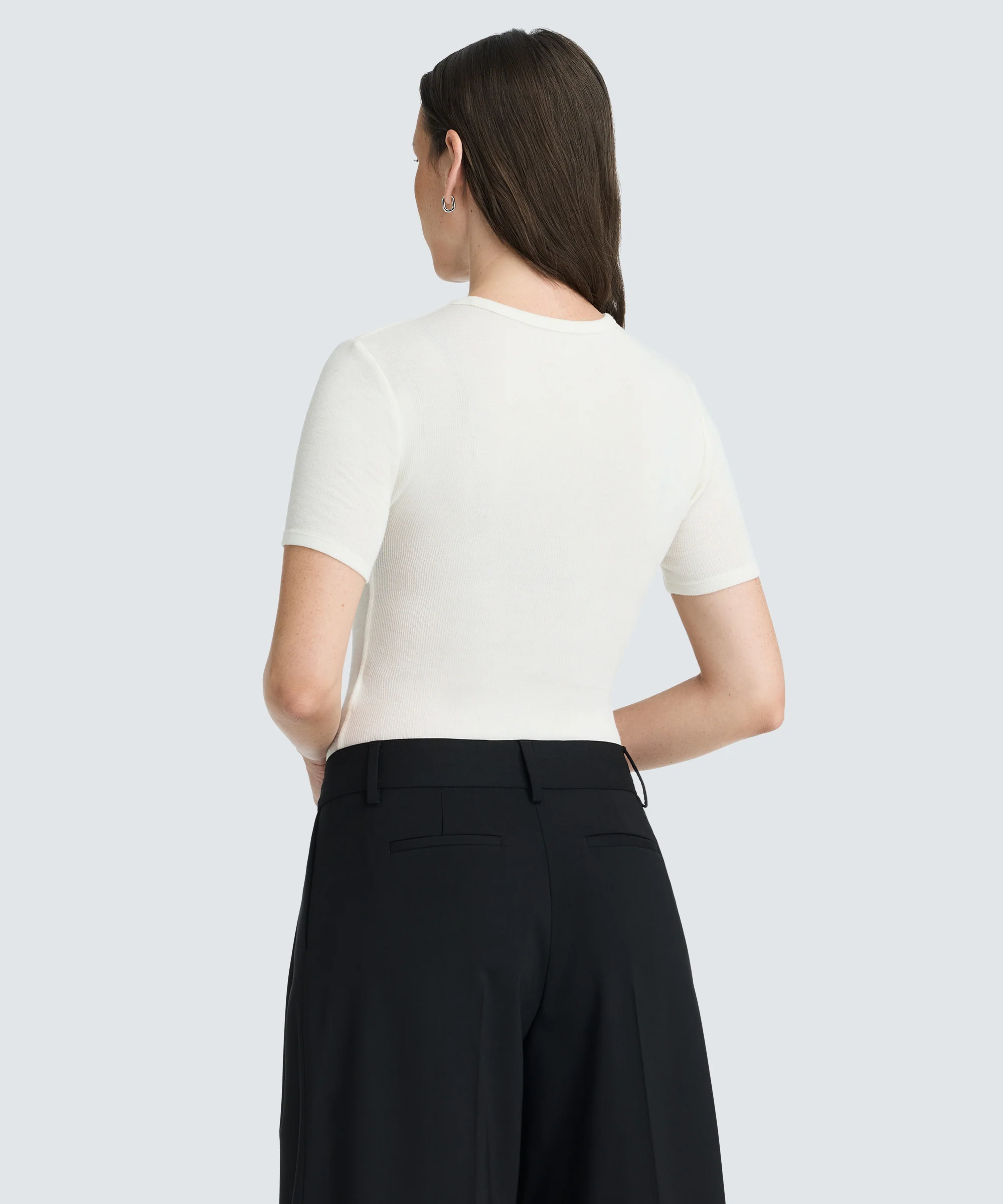 Women's Rib Fitted Crew Neck T-Shirt - Image 17