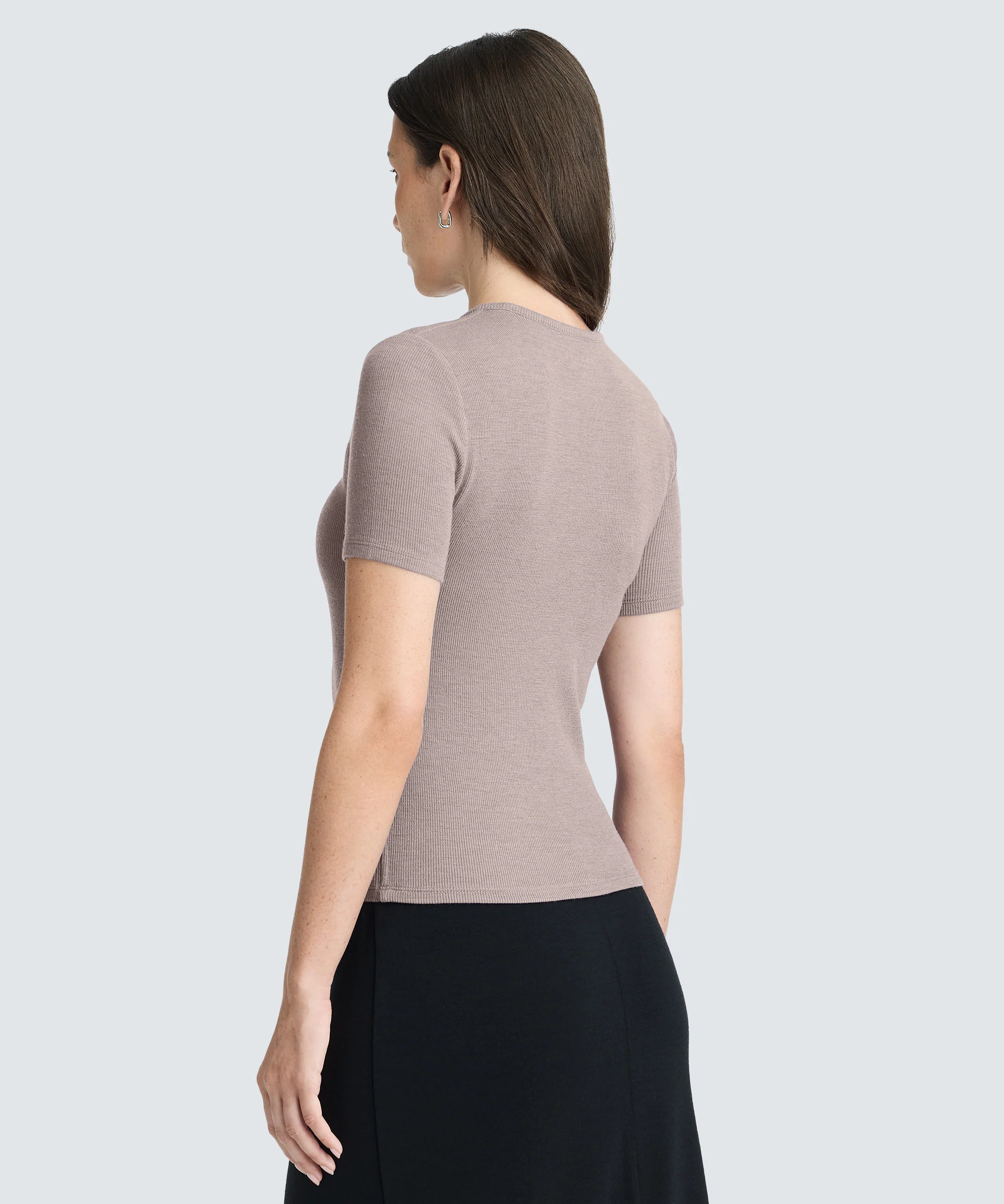 Women's Rib Fitted Crew Neck T-Shirt - Image 5