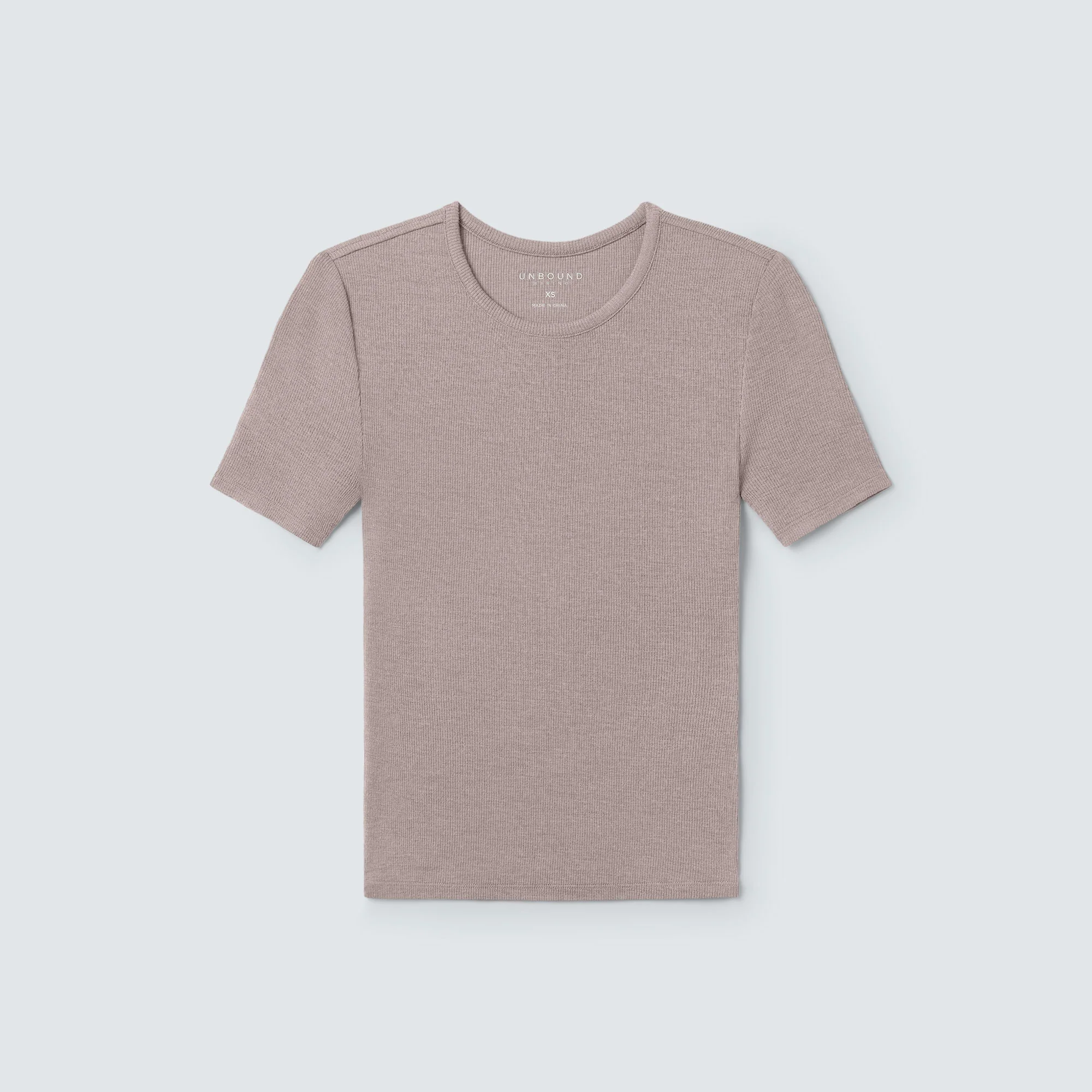 Women's Rib Fitted Crew Neck T-Shirt - Image 6