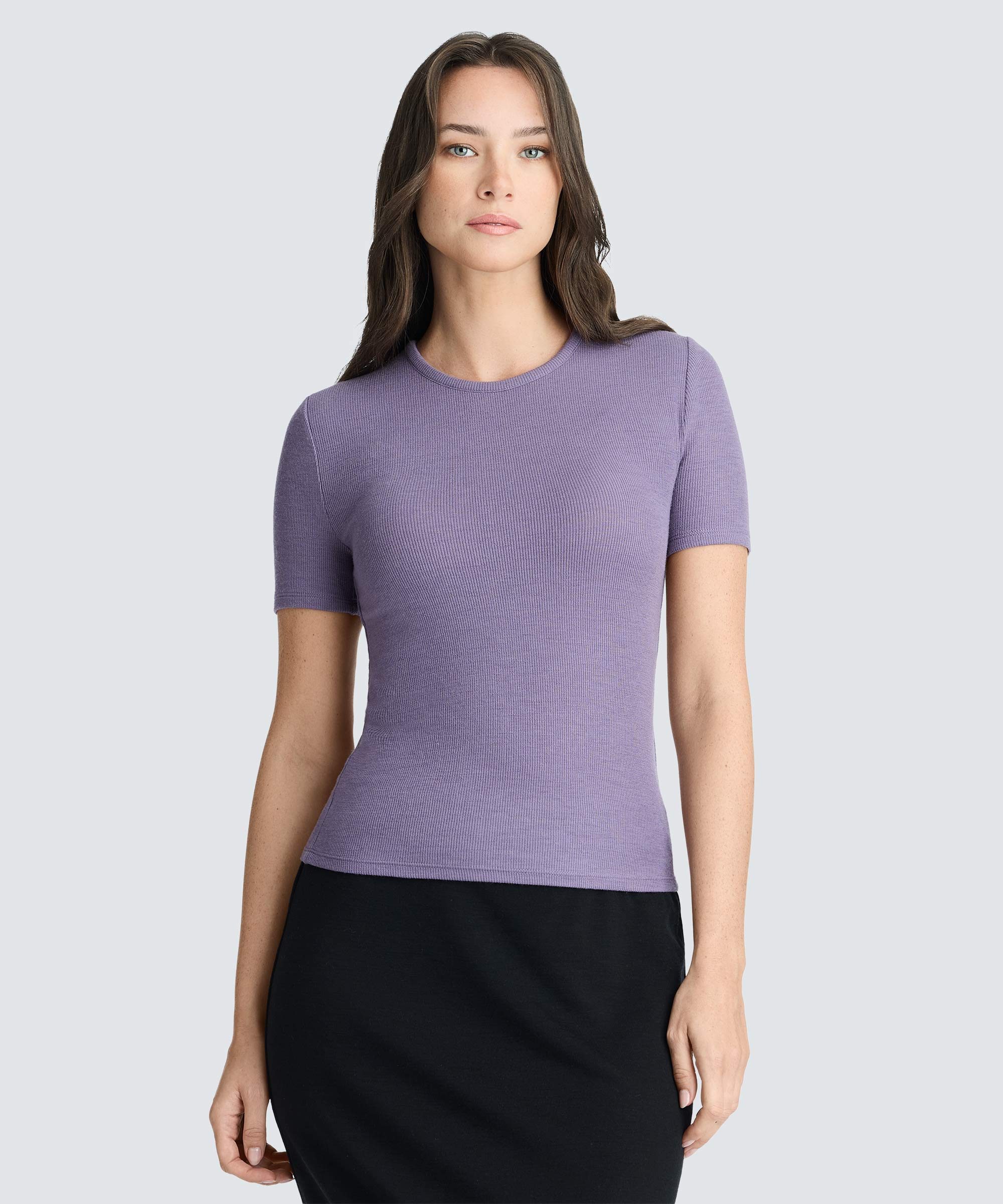 Women's Rib Fitted Crew Neck T-Shirt - Image 7