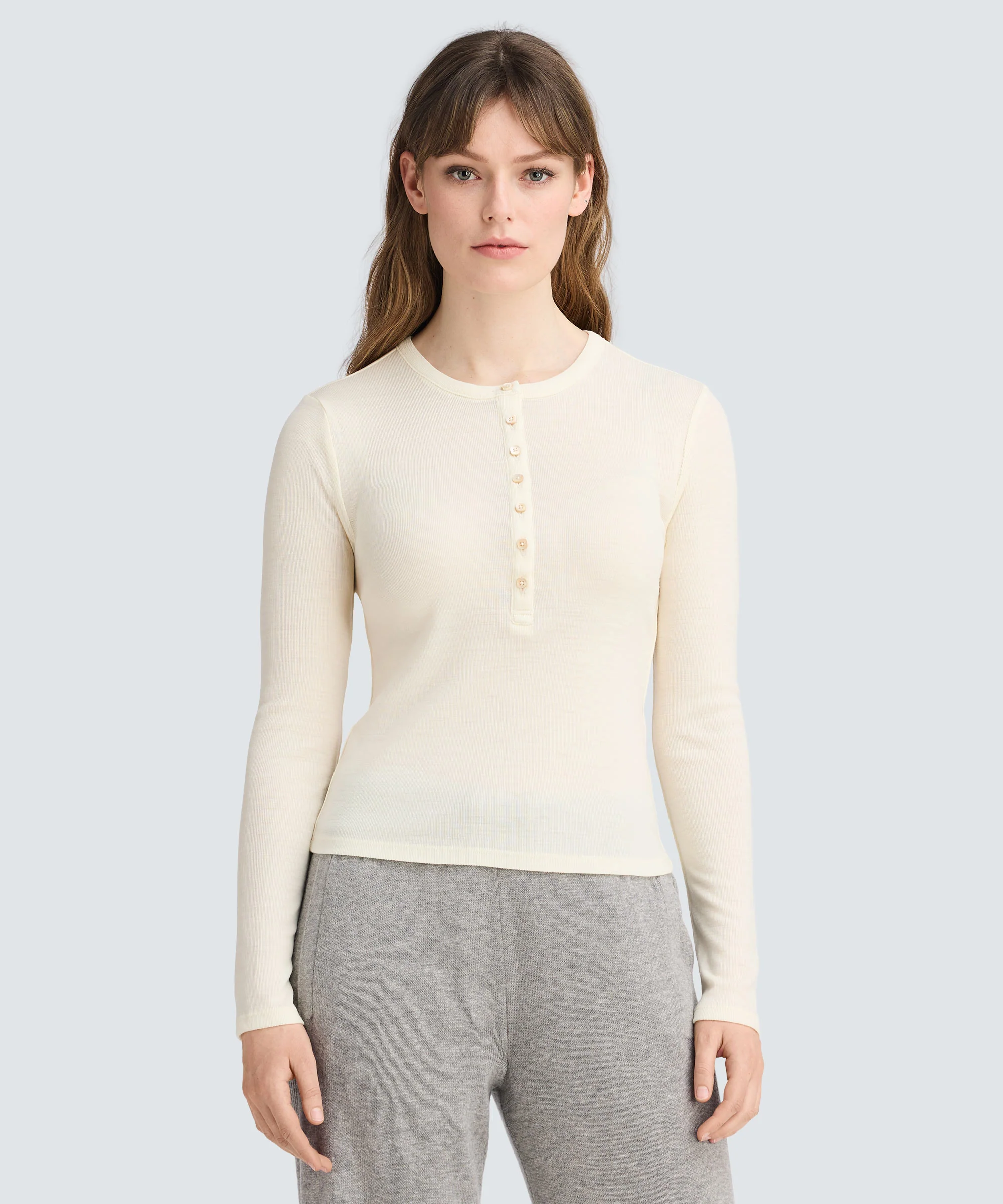Women's Merino Rib Henley - Image 16
