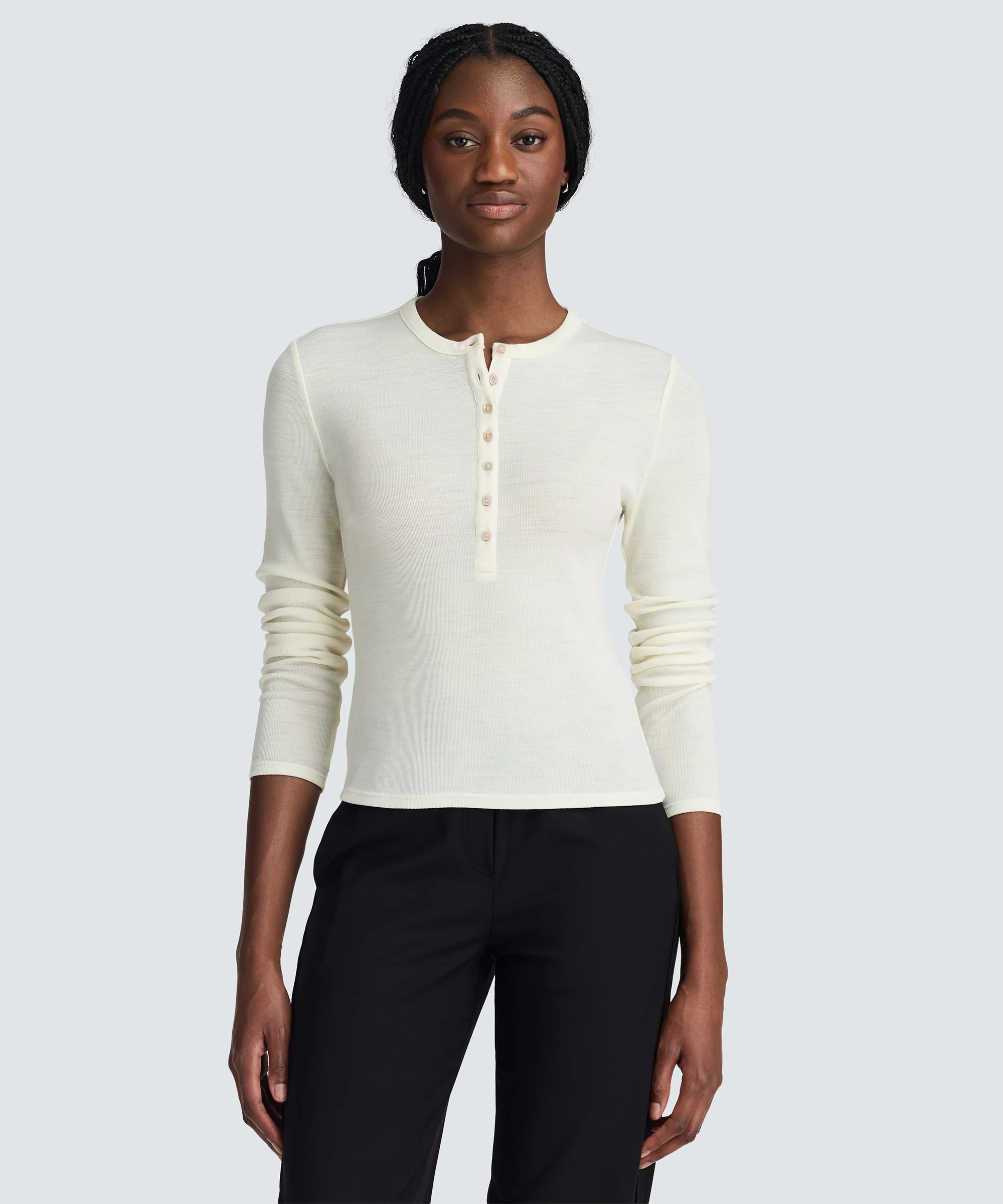 Women's Merino Rib Henley - Image 23