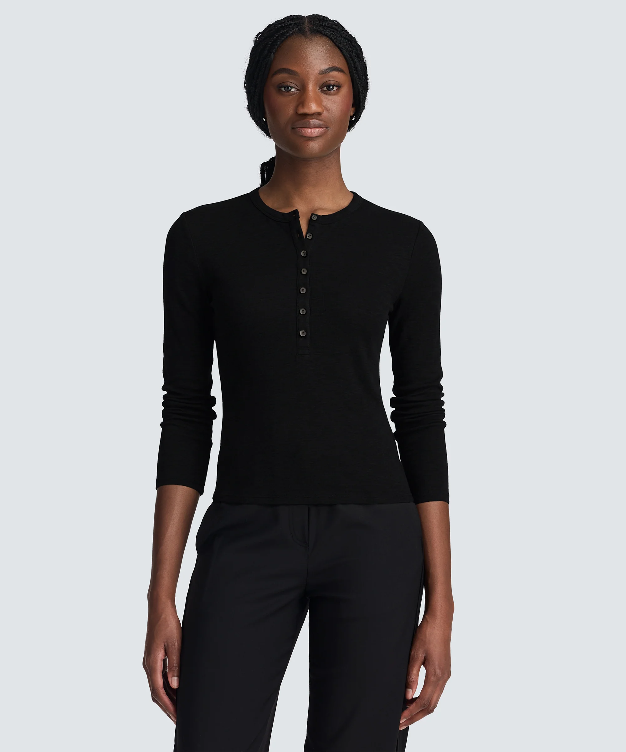 Women's Merino Rib Henley - Image 6