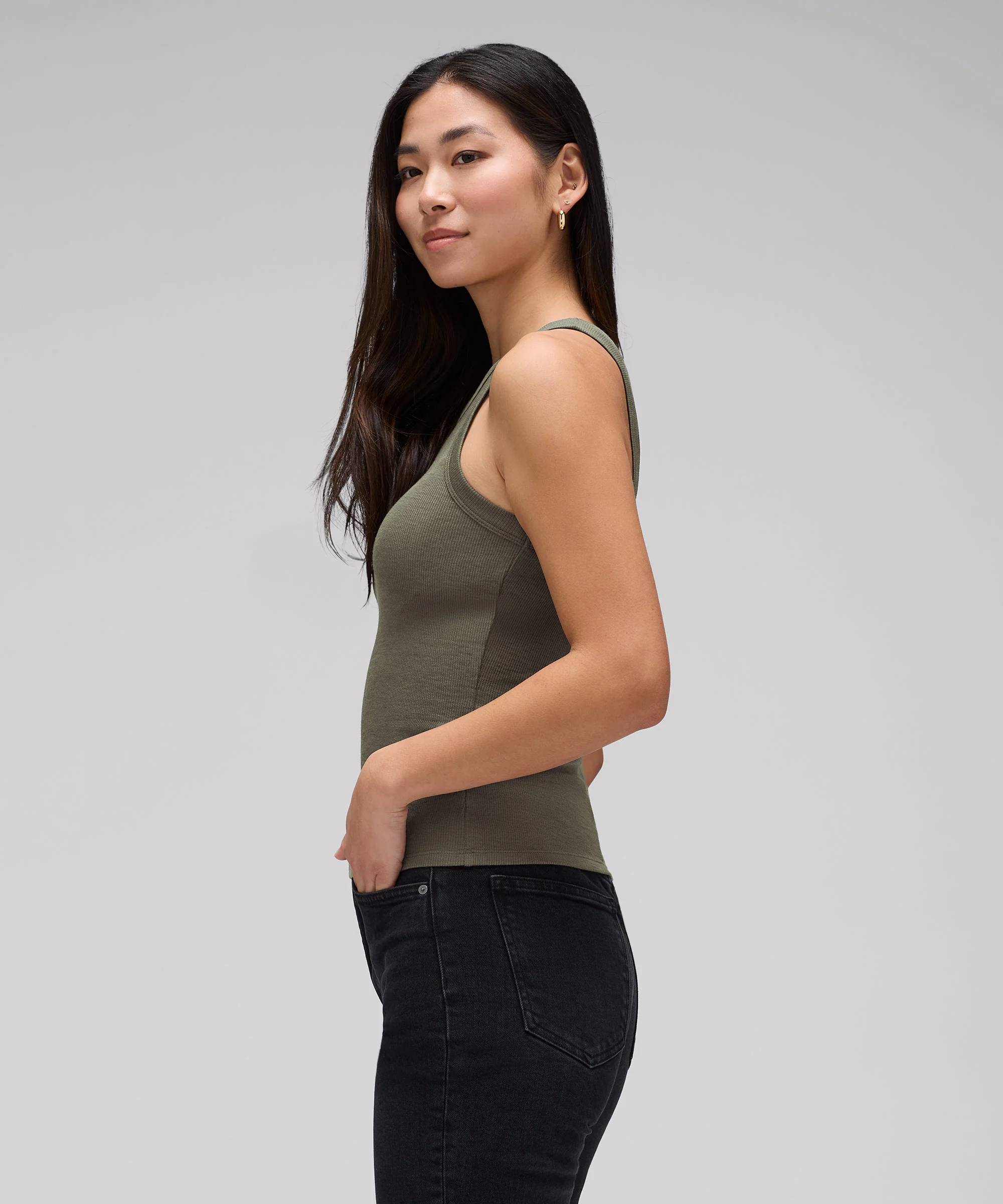 Women's Merino Rib Racer Tank - Image 32