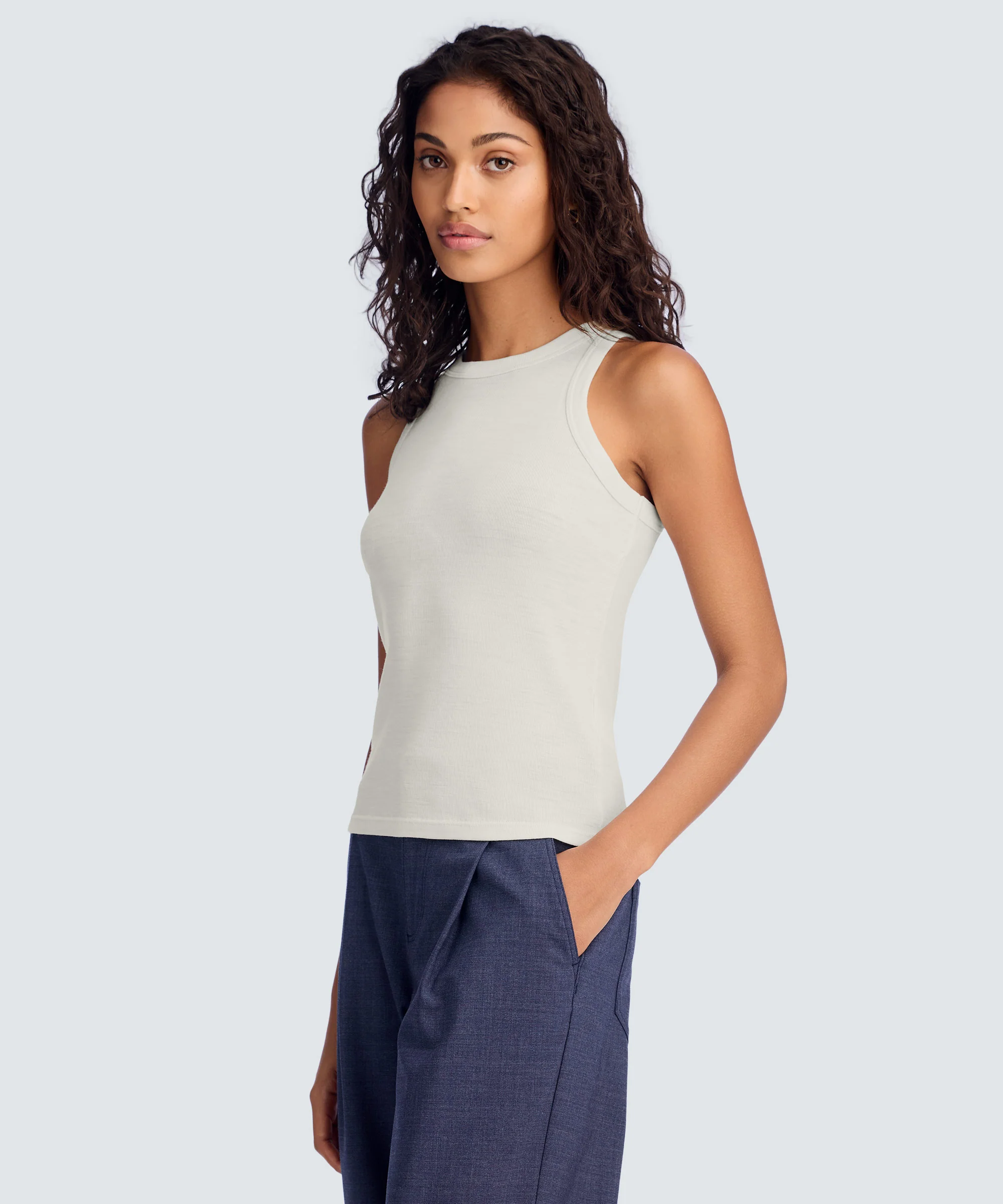 Women's Merino Rib Racer Tank - Image 81