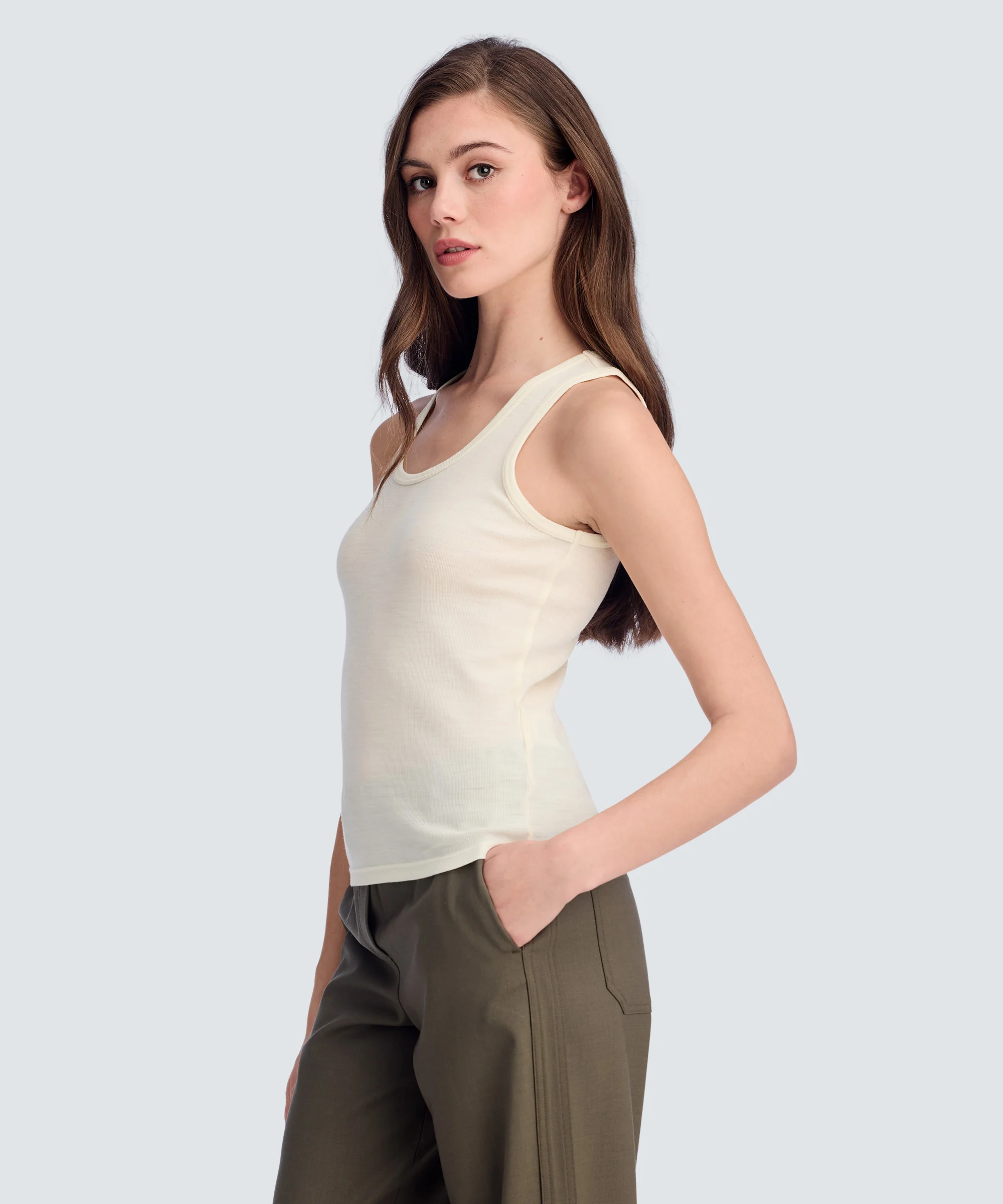 Women's Merino Rib Scoop Neck Tank - Image 42