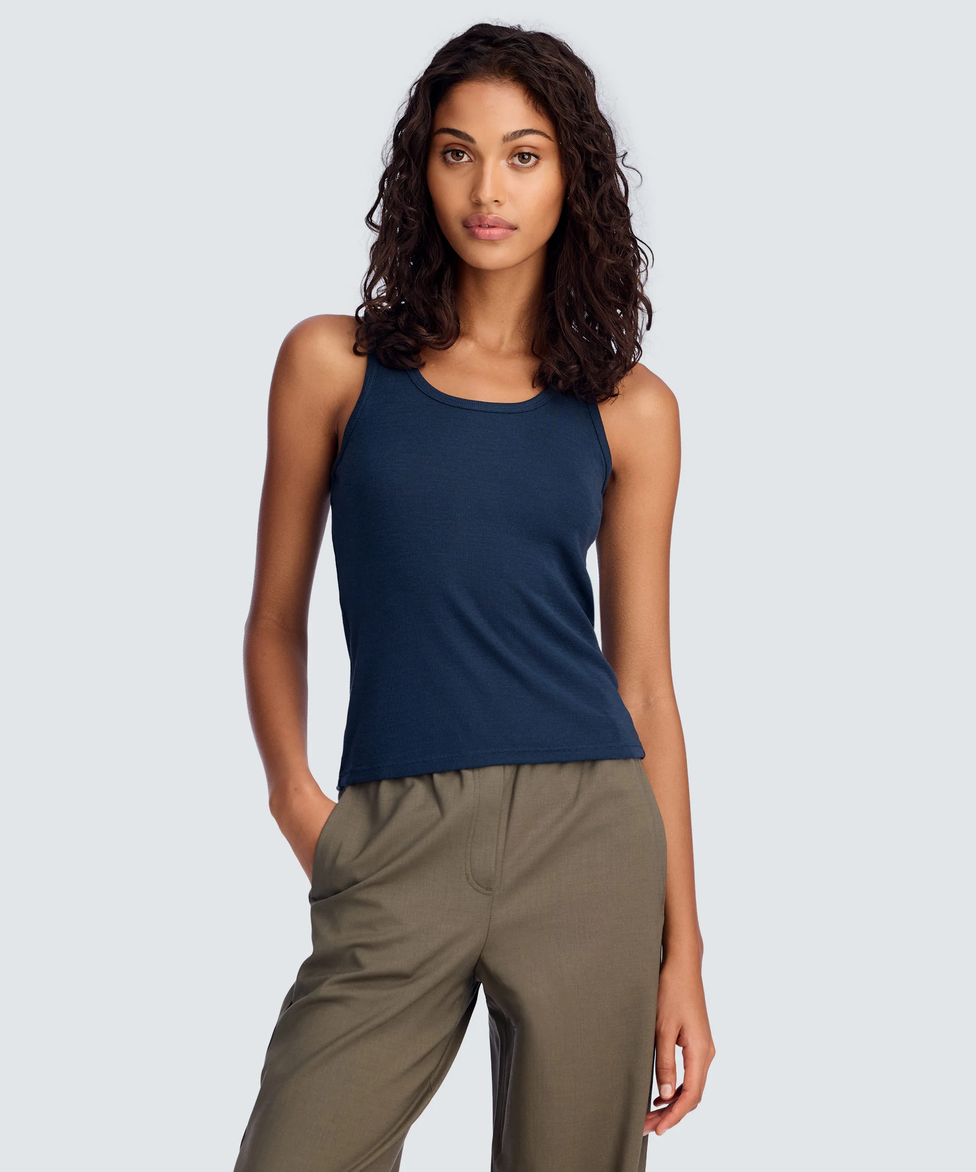 Women's Merino Rib Scoop Neck Tank - Image 46