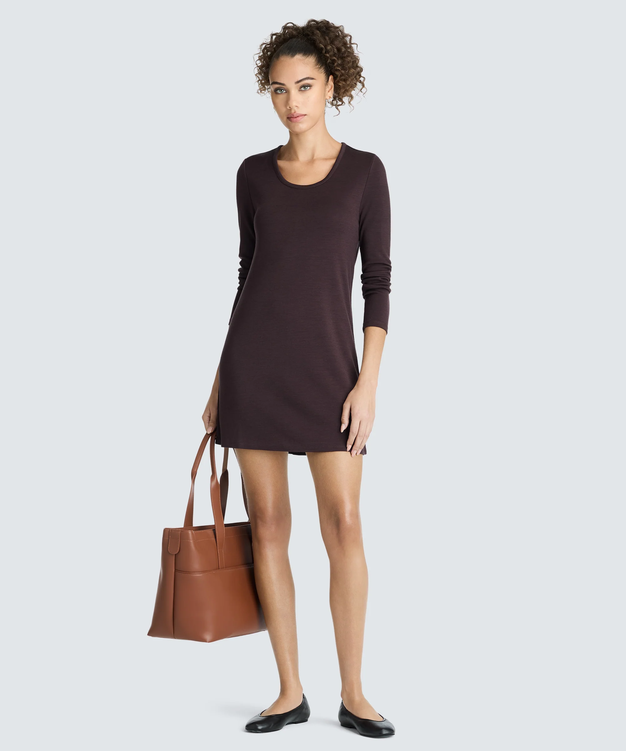 Women's Mini Merino Long Sleeve Dress - Image 10