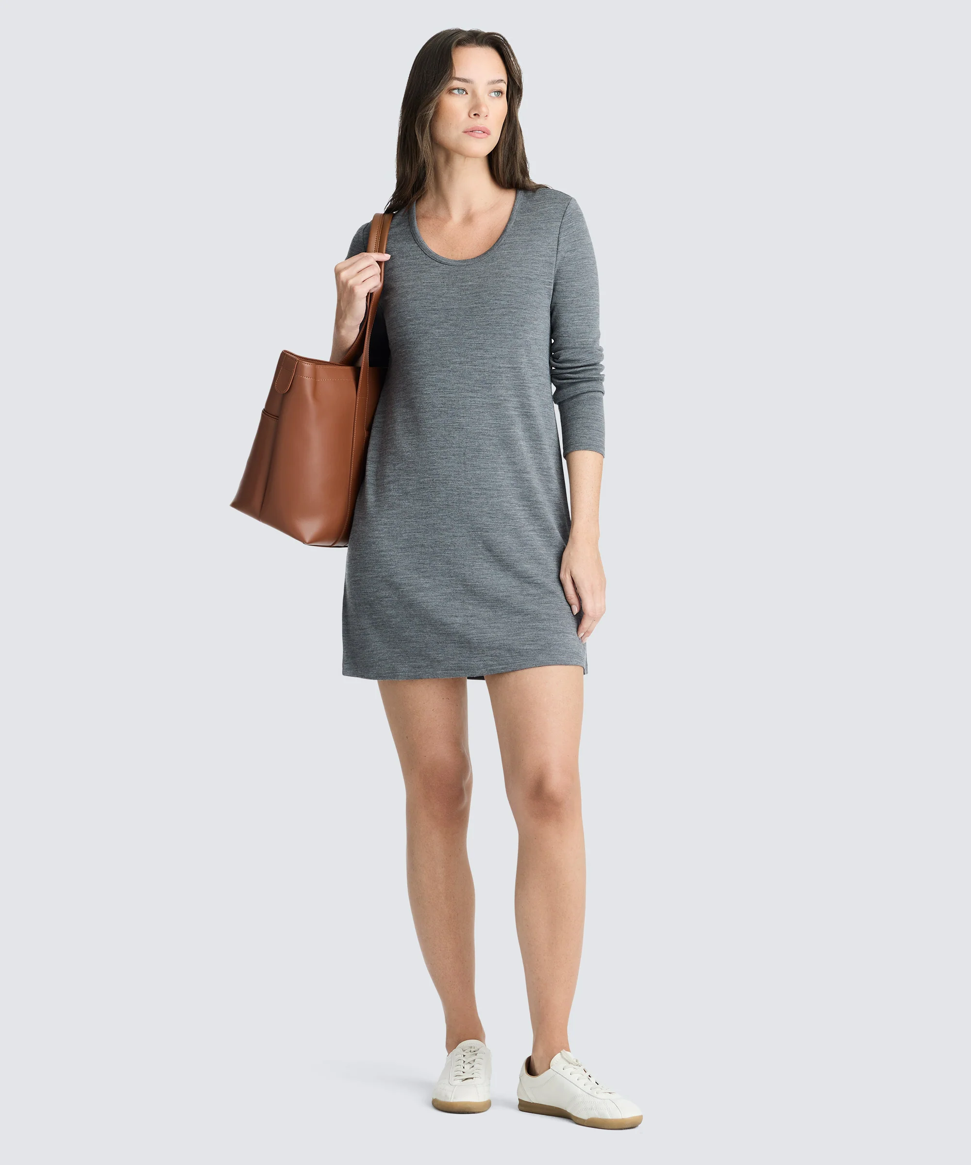 Women's Mini Merino Long Sleeve Dress - Image 17