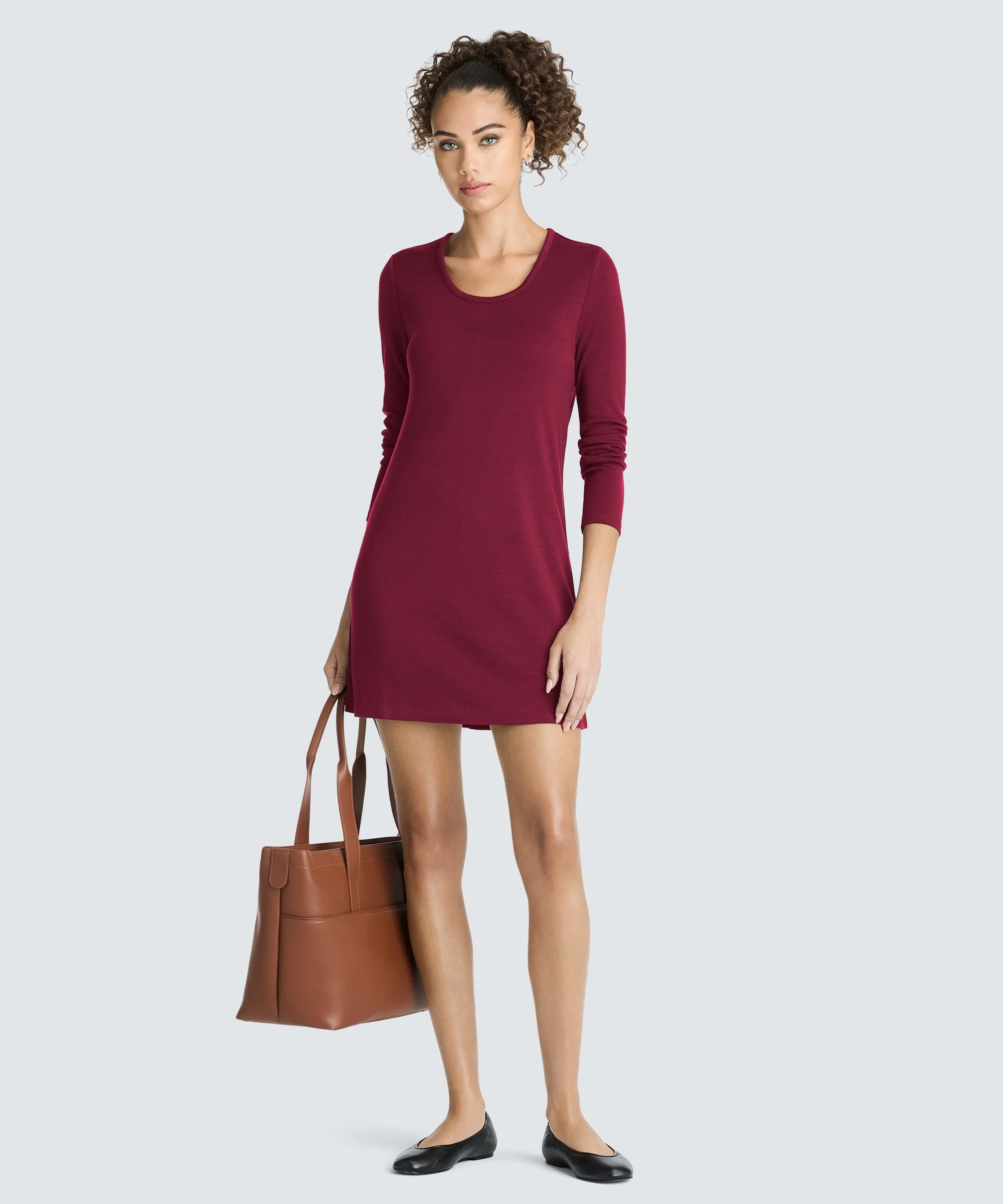 Women's Mini Merino Long Sleeve Dress - Image 23