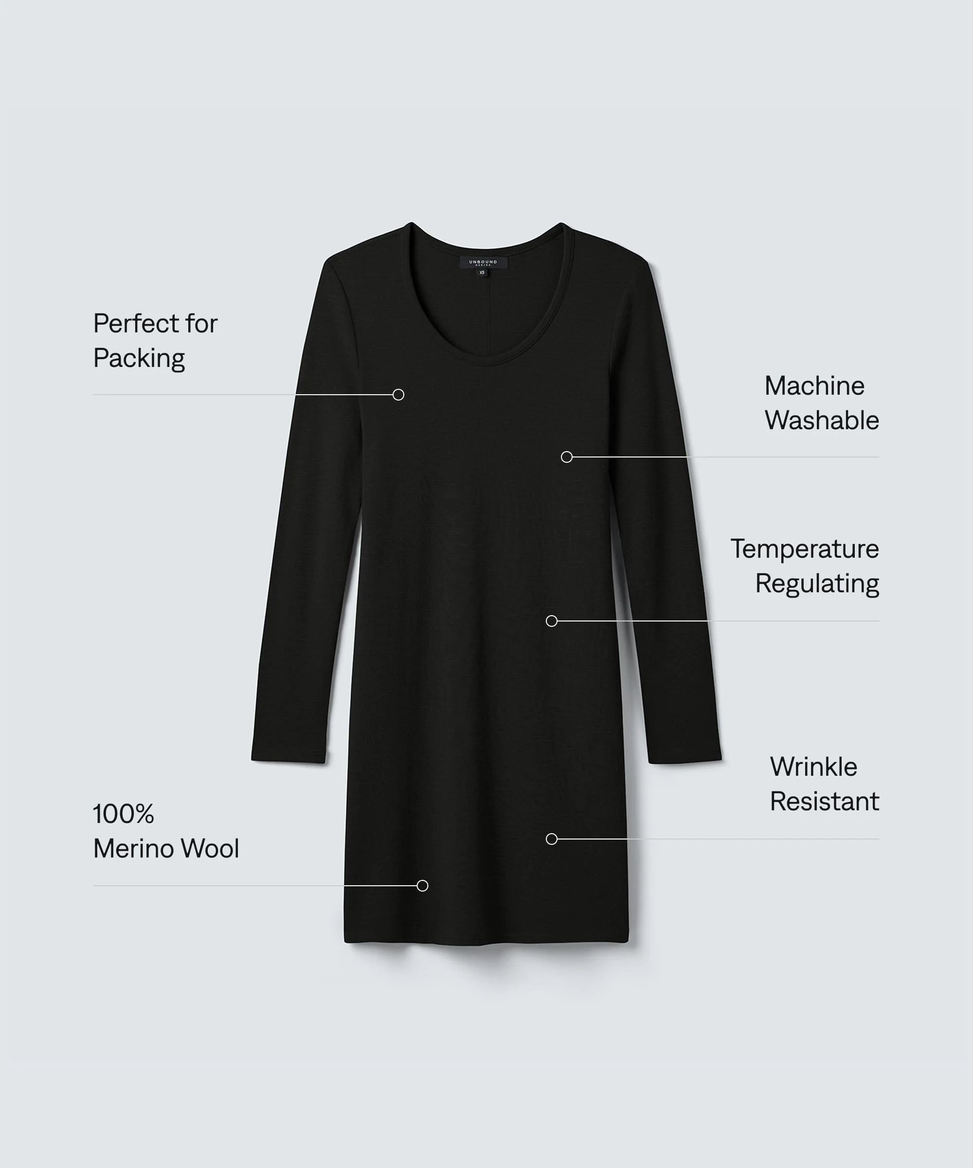 Women's Mini Merino Long Sleeve Dress - Image 27