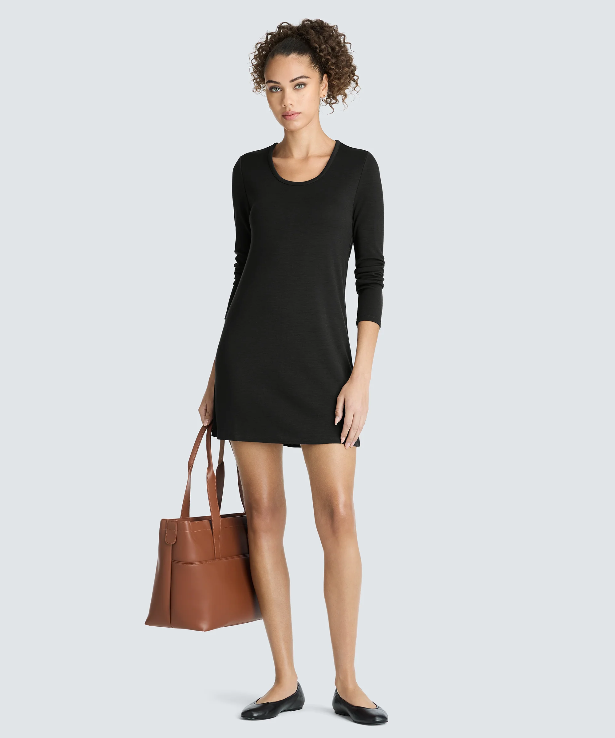 Women's Mini Merino Long Sleeve Dress - Image 4