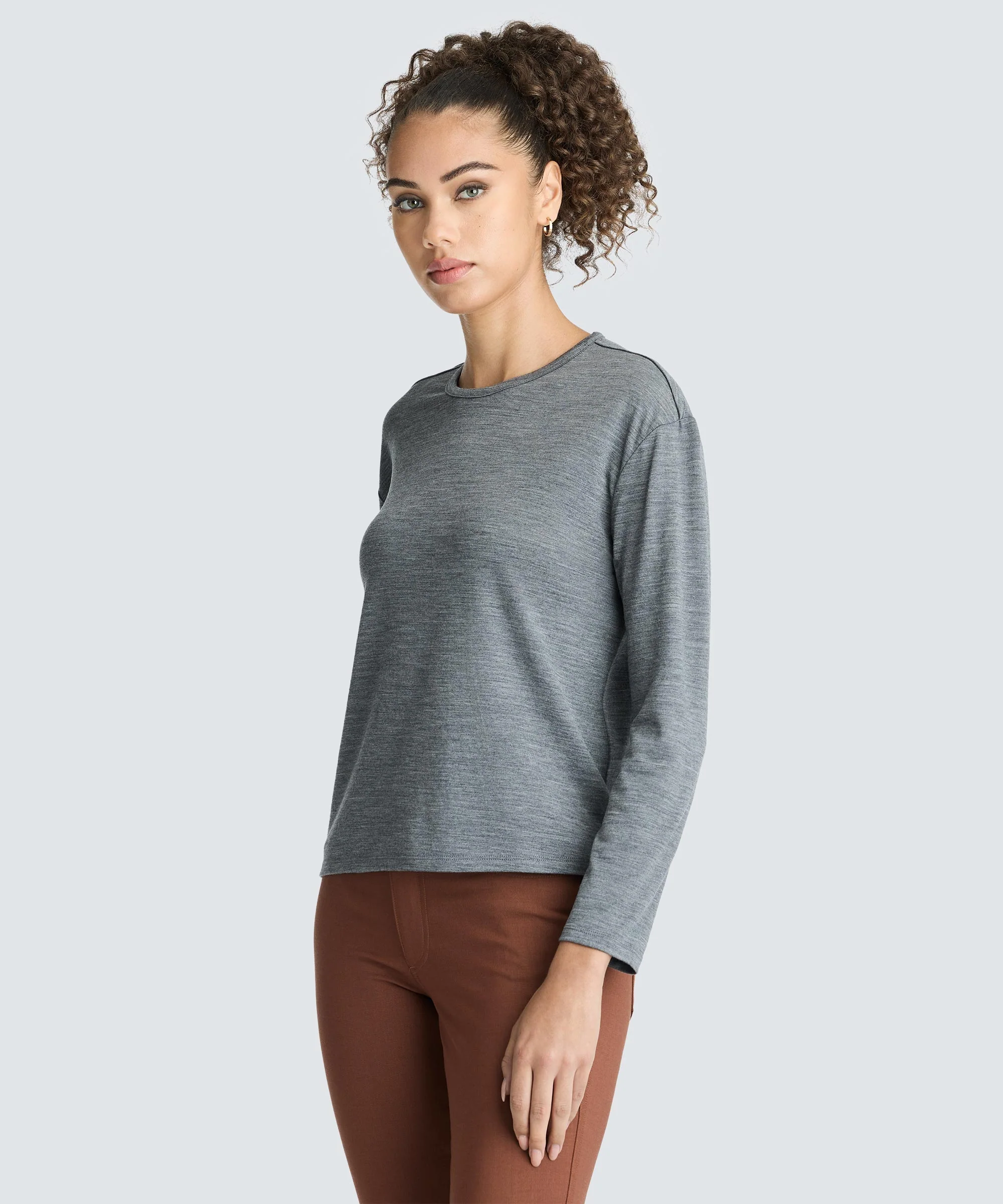 Women's Relaxed Long Sleeve Merino Crew - Image 25