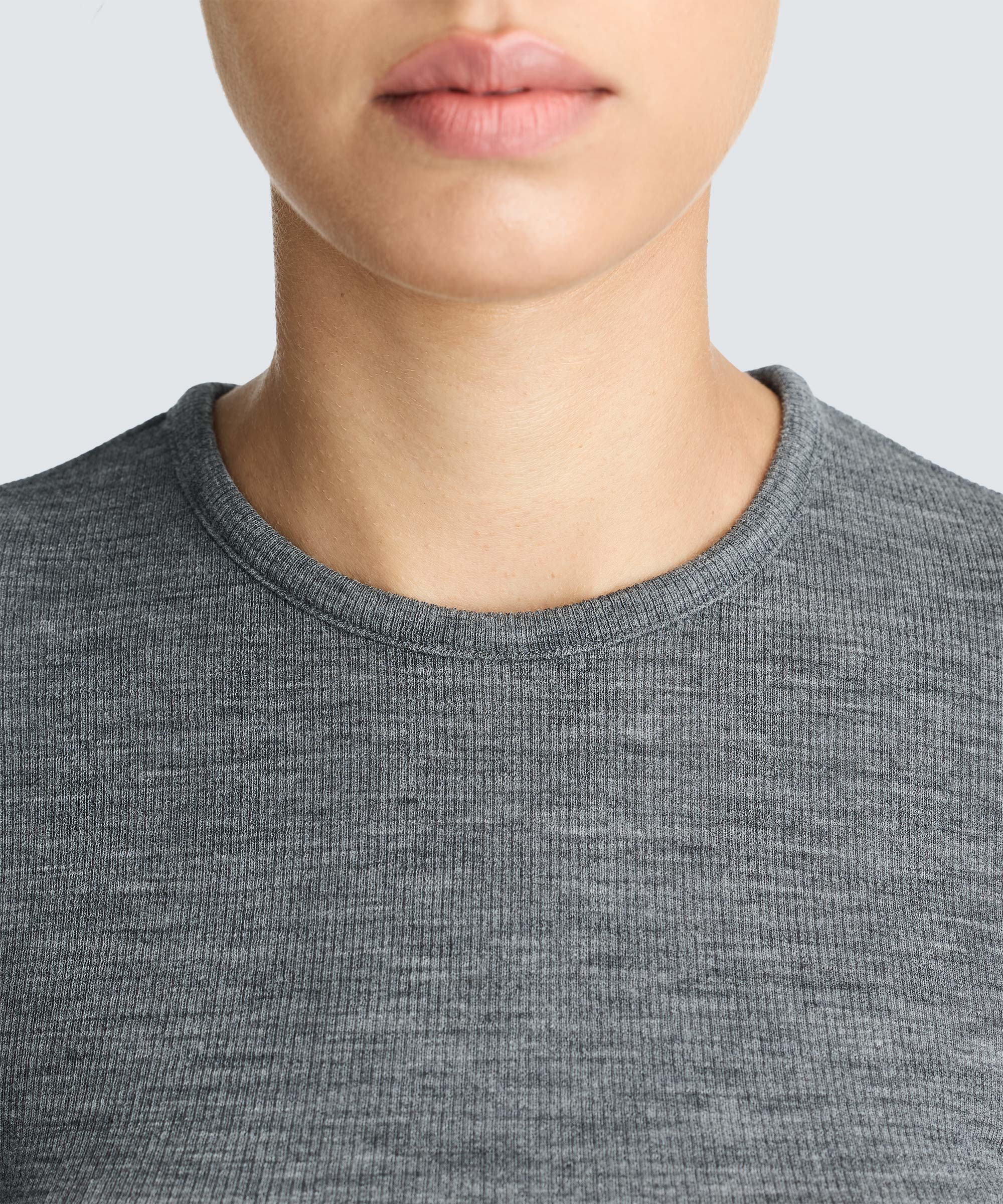 Women's Rib Fitted Long Sleeve Crew - Image 15