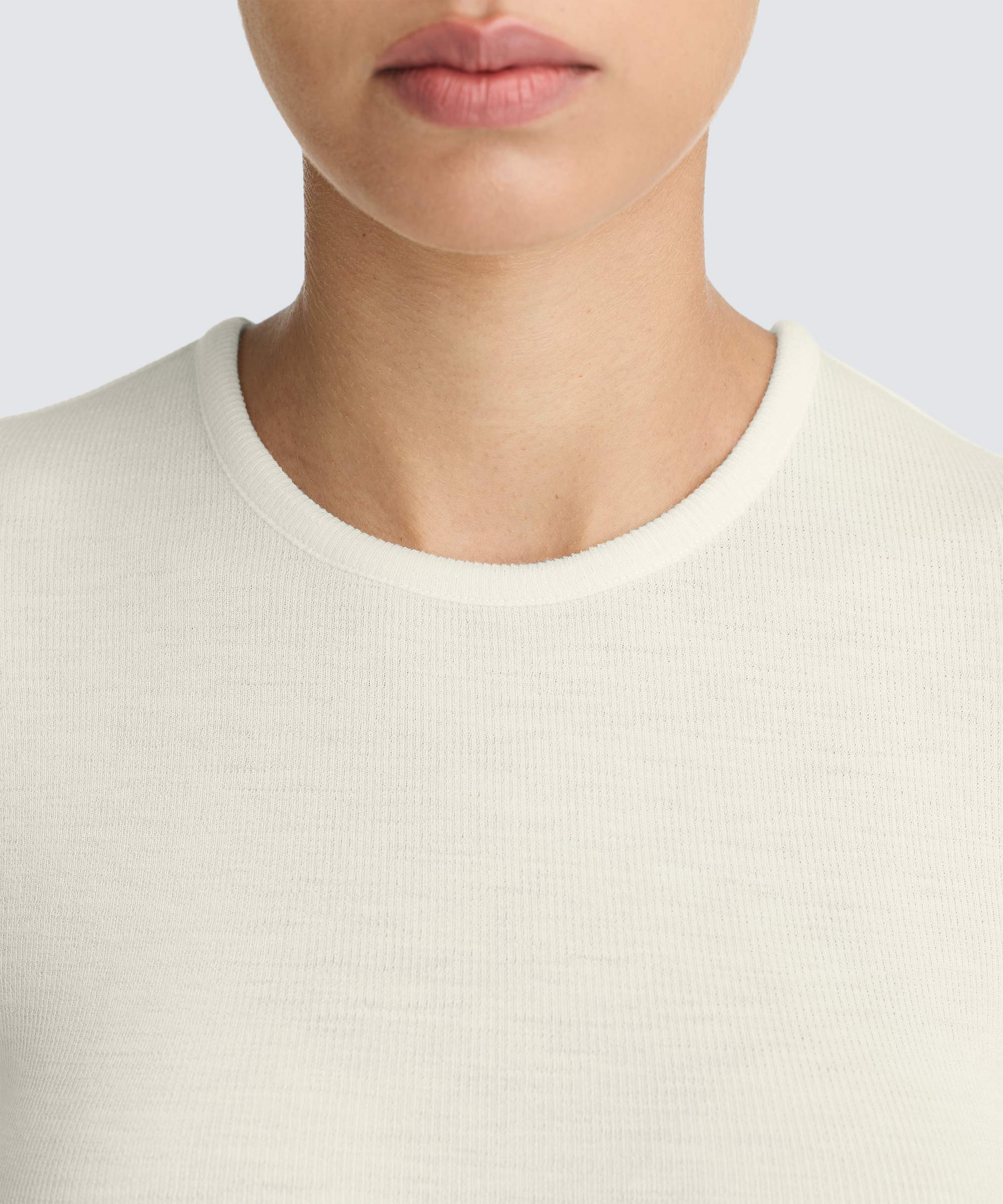 Women's Rib Fitted Long Sleeve Crew - Image 3